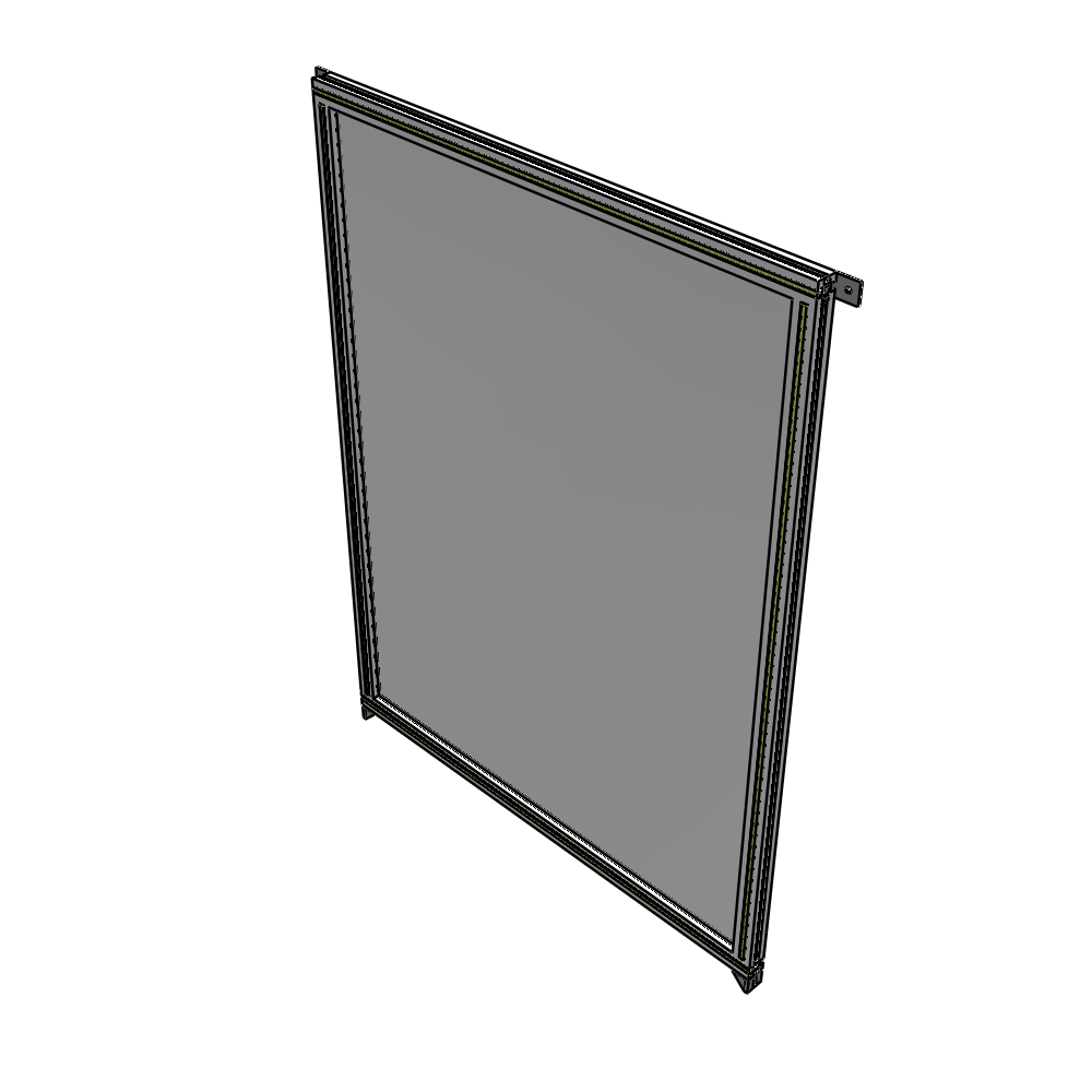 A4-1700-1200-0150-TYPZA SINGLE PANEL-NO LEGS WITH TIE PLATES AND ANGLE 1700MM X 1200MM  1/4" POLYCARBONATE, ASSEMBLED