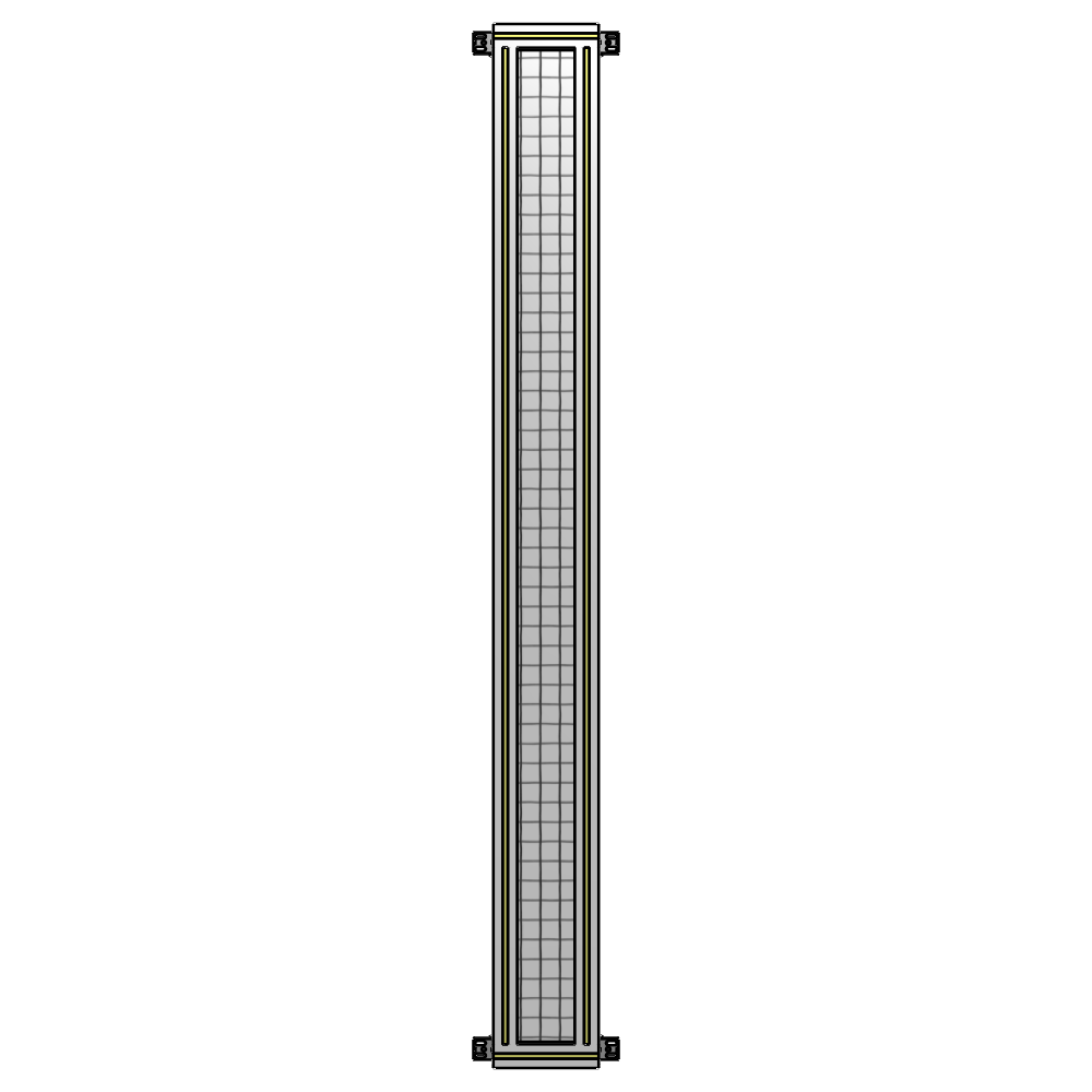 A4-2135-0200-0150-HYMZK SINGLE PANEL-NO LEGS WITH HINGES 2135MM X 200MM  1" MESH, AS A KIT