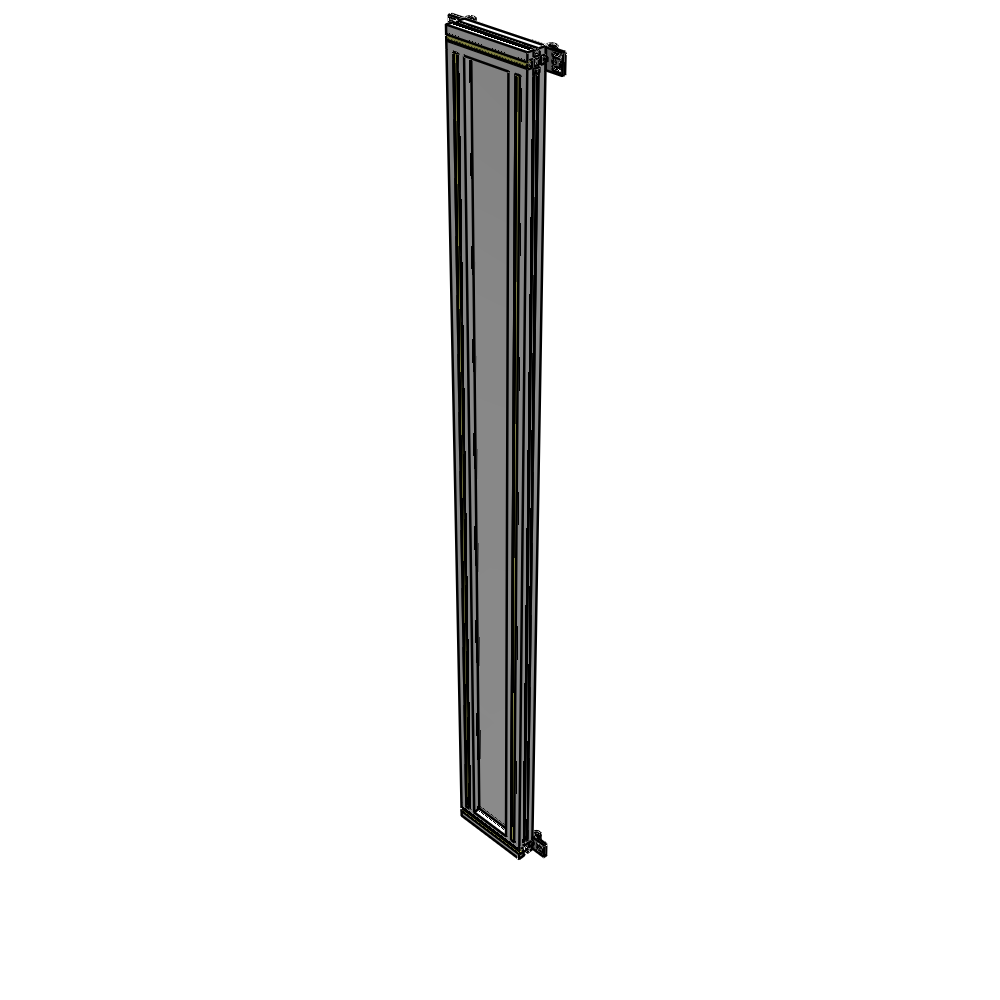 A4-2135-0200-0150-HYPZA SINGLE PANEL-NO LEGS WITH HINGES 2135MM X 200MM  1/4" POLYCARBONATE, FULLY ASSEMBLED