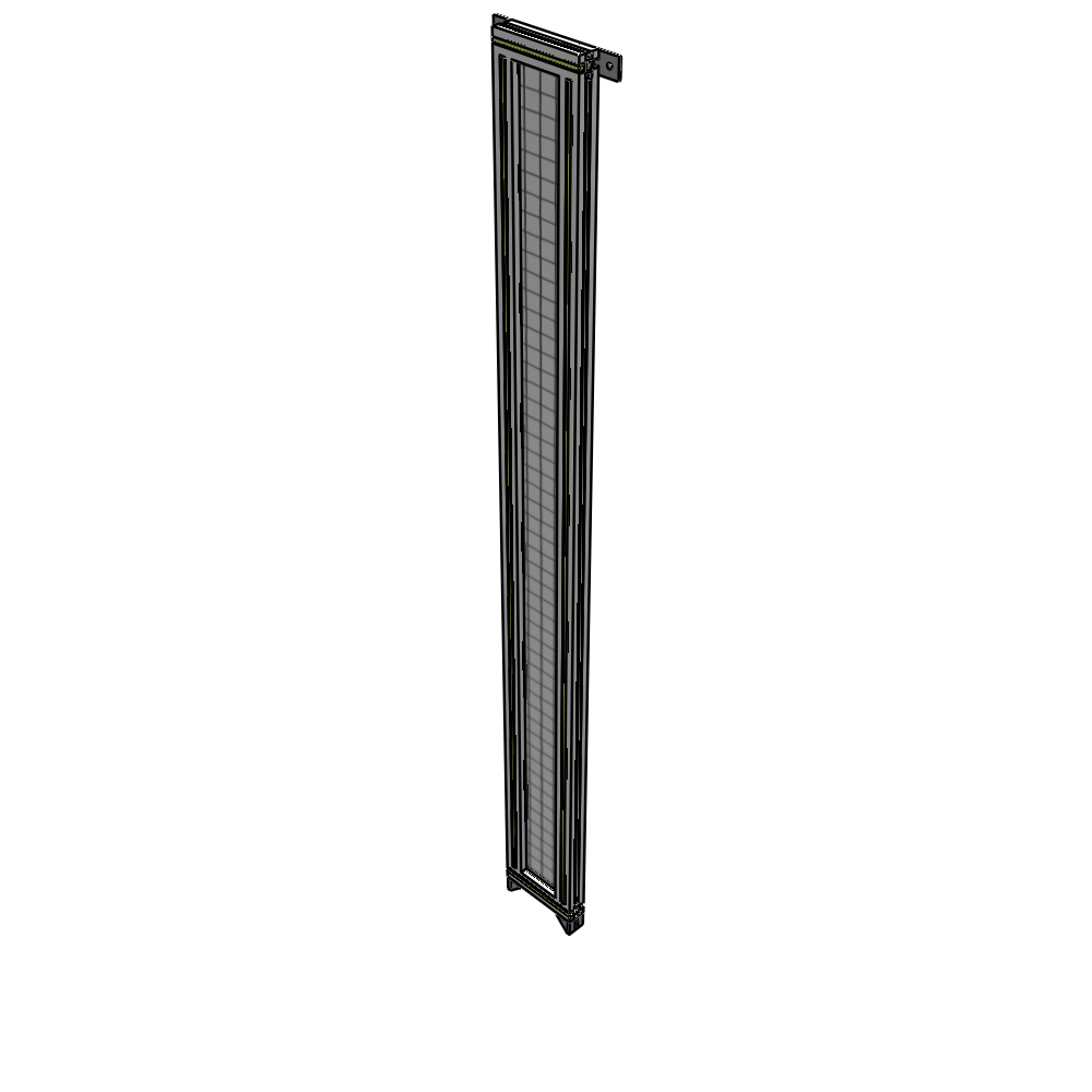 A4-2135-0200-0150-TYMZA SINGLE PANEL-NO LEGS WITH TIE PLATES AND ANGLE 2135MM X 200MM  1" MESH, FULLY ASSEMBLED