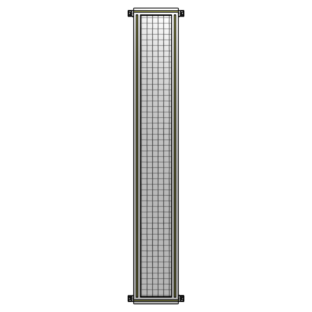 A4-2135-0300-0150-HYMZA SINGLE PANEL-NO LEGS WITH HINGES 2135MM X 300MM  1" MESH, FULLY ASSEMBLED