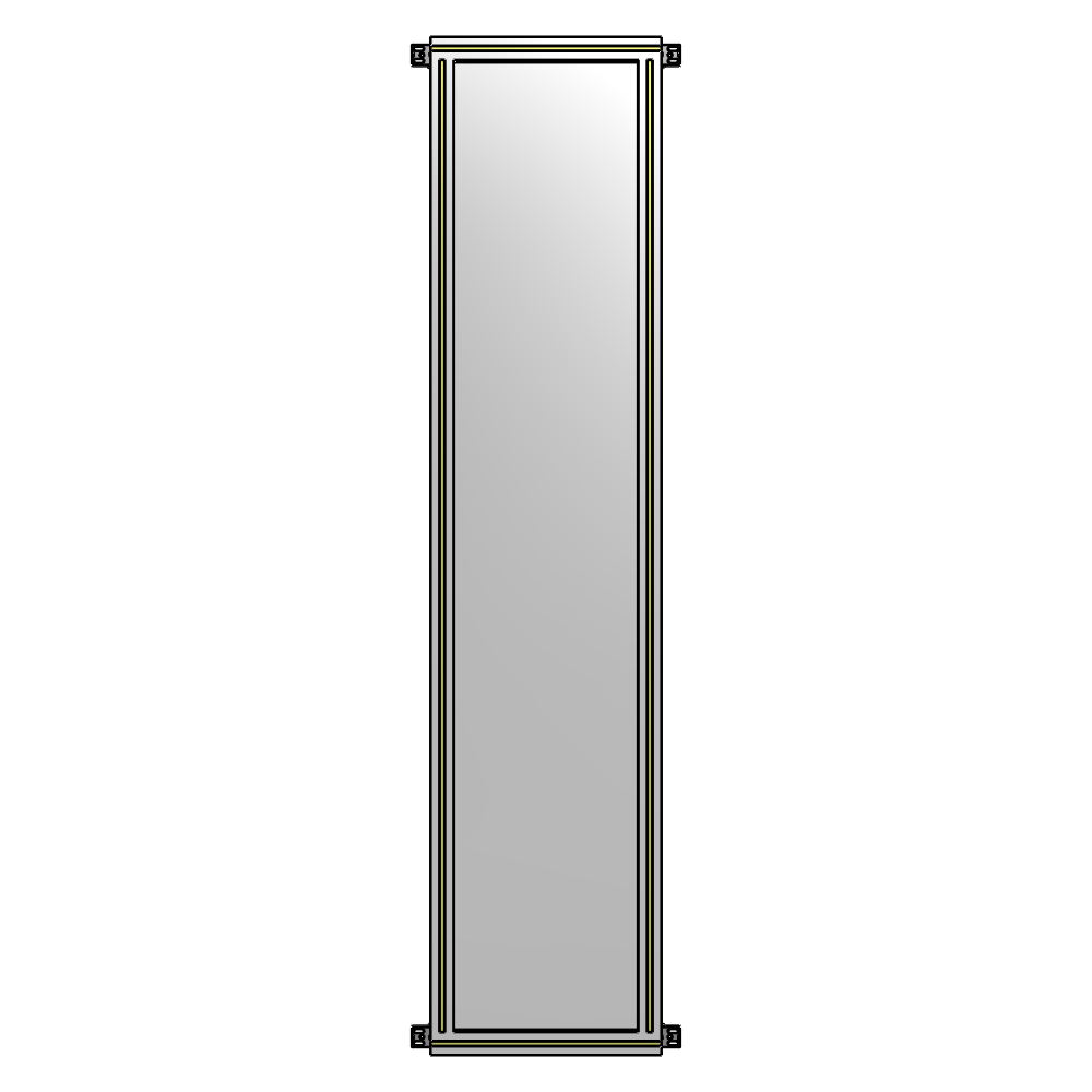 A4-2135-0450-0150-HYPZA SINGLE PANEL-NO LEGS WITH HINGES 2135MM X 450MM  1/4" POLYCARBONATE, ASSEMBLED