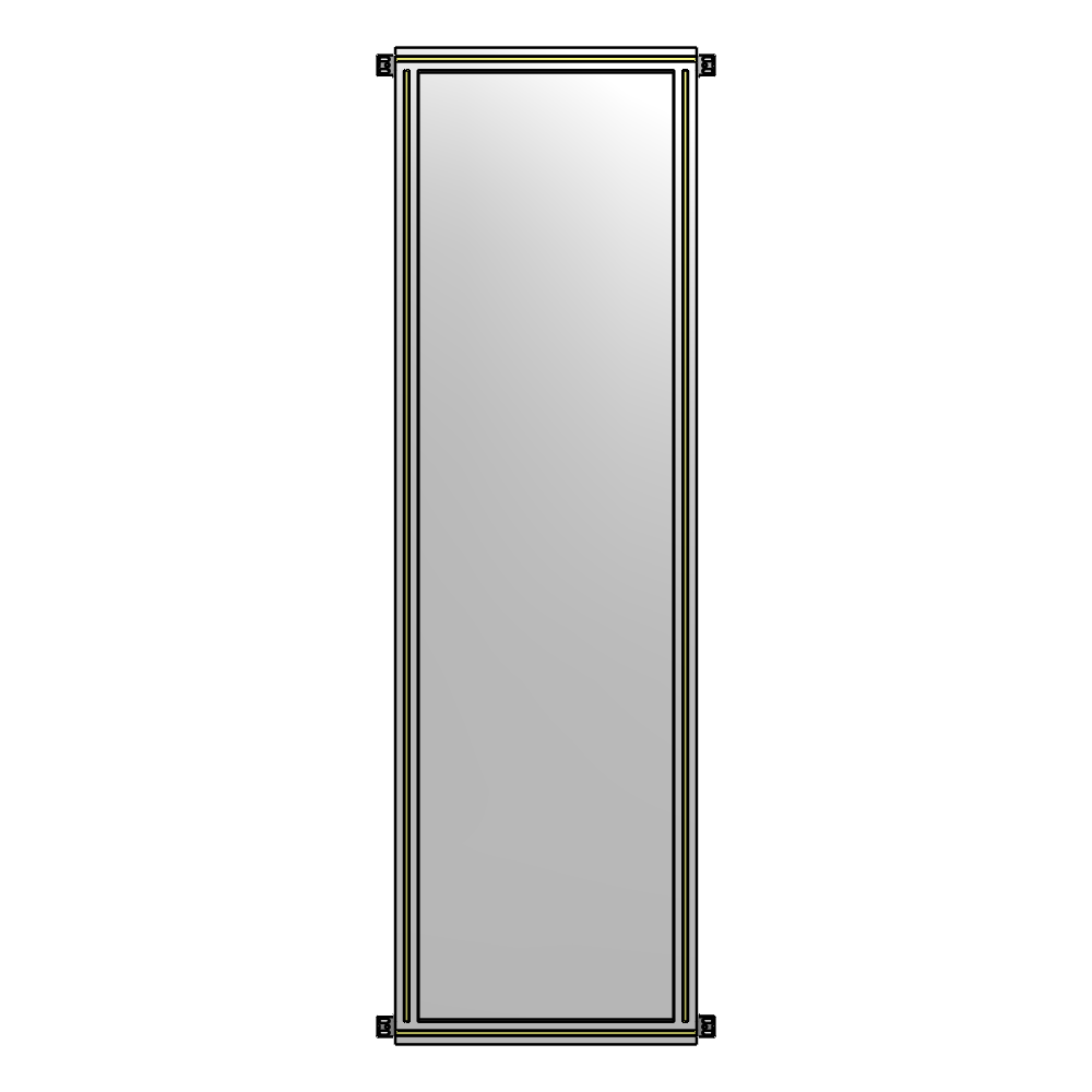 A4-2135-0600-0150-HYPZK SINGLE PANEL-NO LEGS WITH HINGES 2135MM X 600MM  1/4" POLYCARBONATE, AS A KIT