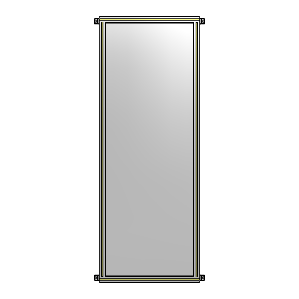 A4-2135-0750-0150-HYPZA SINGLE PANEL-NO LEGS WITH HINGES 2135MM X 750MM  1/4" POLYCARBONATE, ASSEMBLED