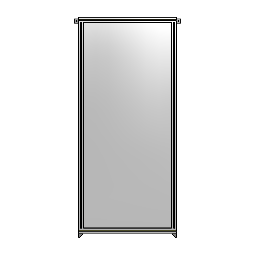 A4-2135-0900-0150-TYPZA SINGLE PANEL-NO LEGS WITH TIE PLATES AND ANGLE 2135MM X 900MM  1/4" POLYCARBONATE, ASSEMBLED