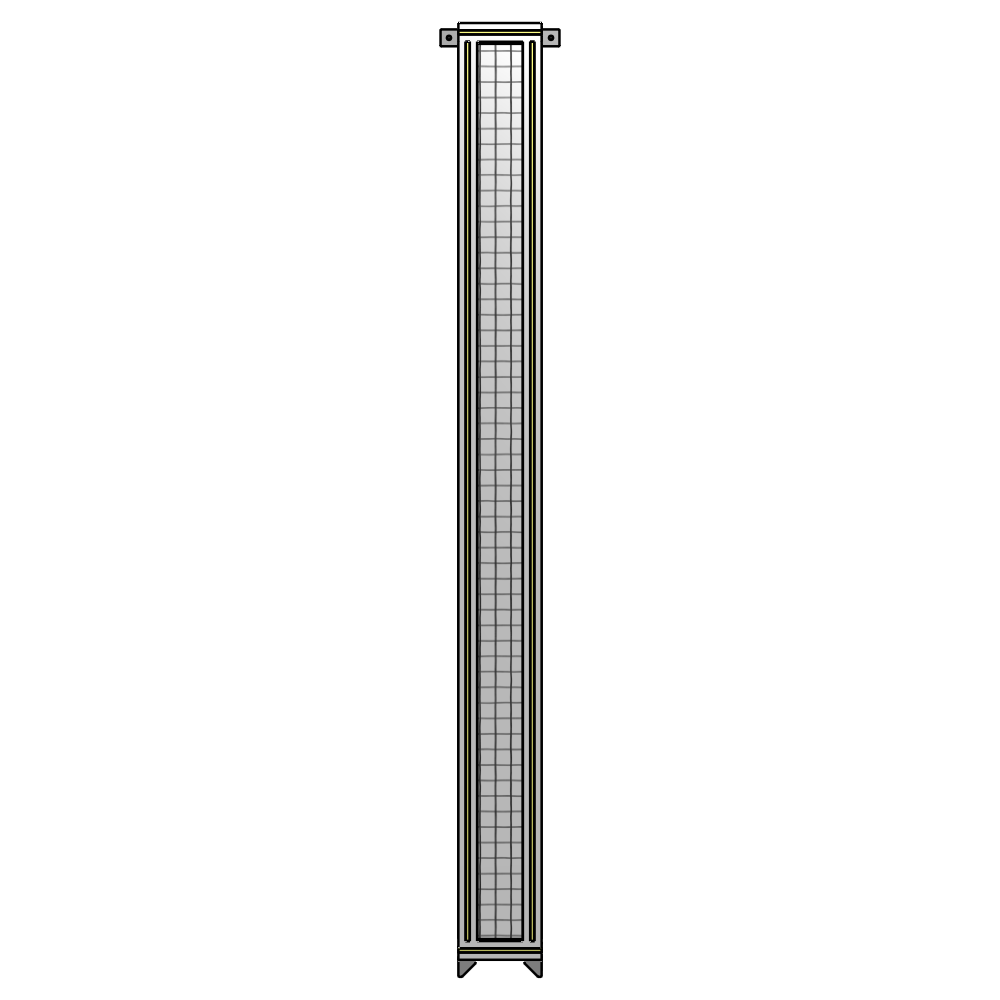 A4-2400-0200-0150-TYMZK SINGLE PANEL-NO LEGS WITH TIE PLATES AND ANGLE 2400MM X 200MM  1" MESH, AS A KIT