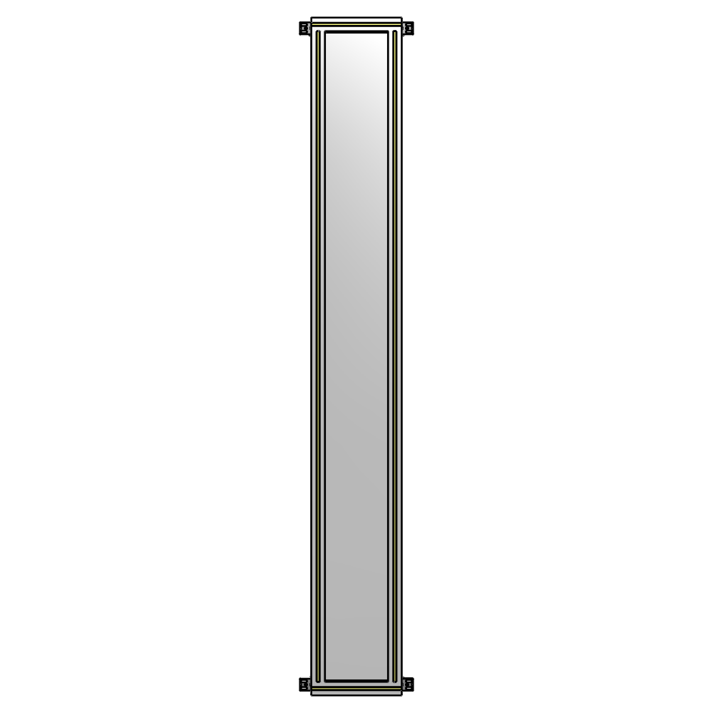 A4-2400-0300-0150-HYPZK SINGLE PANEL-NO LEGS WITH HINGES 2400MM X 300MM  1/4" POLYCARBONATE, AS A KIT