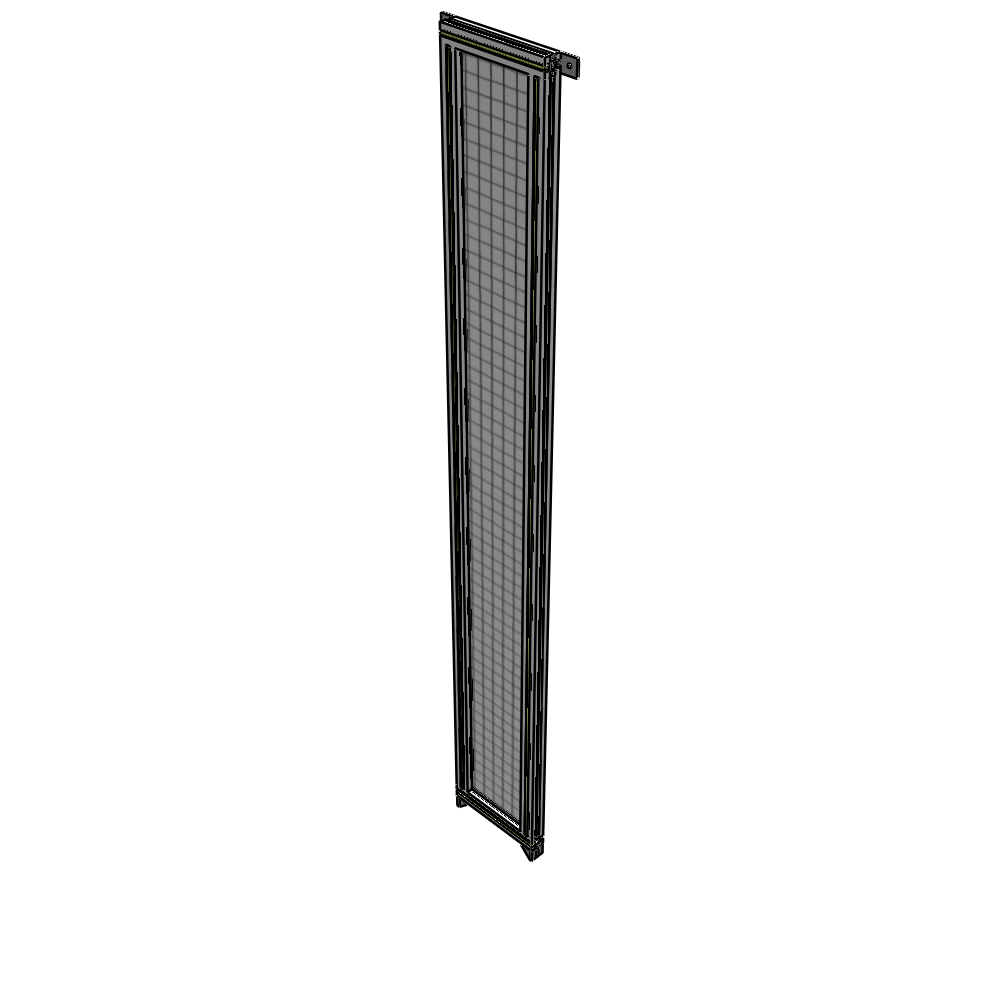 A4-2400-0300-0150-TYMZA SINGLE PANEL-NO LEGS WITH TIE PLATES AND ANGLE 2400MM X 300MM  1" MESH, FULLY ASSEMBLED