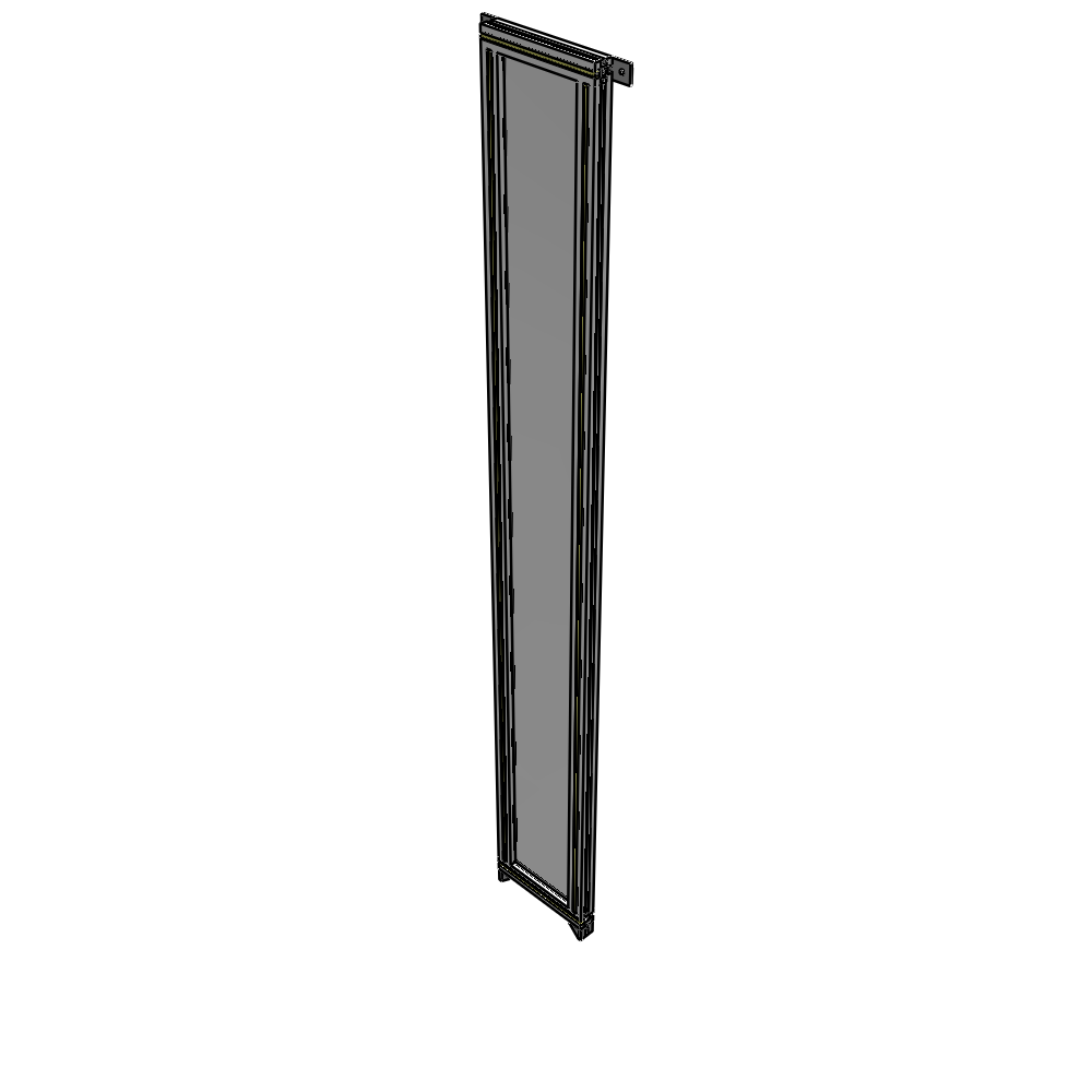 A4-2400-0300-0150-TYPZK SINGLE PANEL-NO LEGS WITH TIE PLATES AND ANGLE 2400MM X 300MM  1/4" POLYCARBONATE, AS A KIT