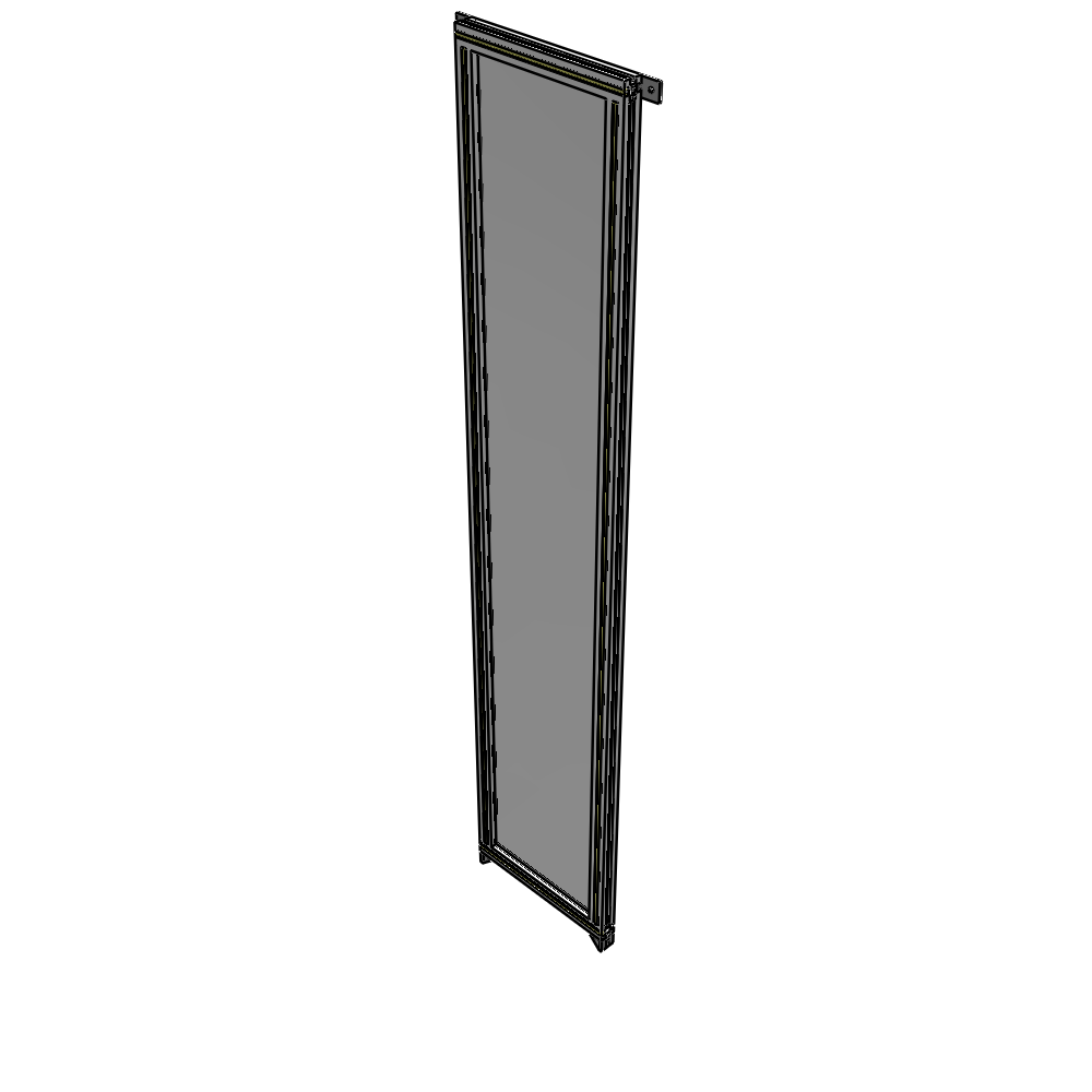 A4-2400-0450-0150-TYPZK SINGLE PANEL-NO LEGS WITH TIE PLATES AND ANGLE 2400MM X 450MM  1/4" POLYCARBONATE, AS A KIT
