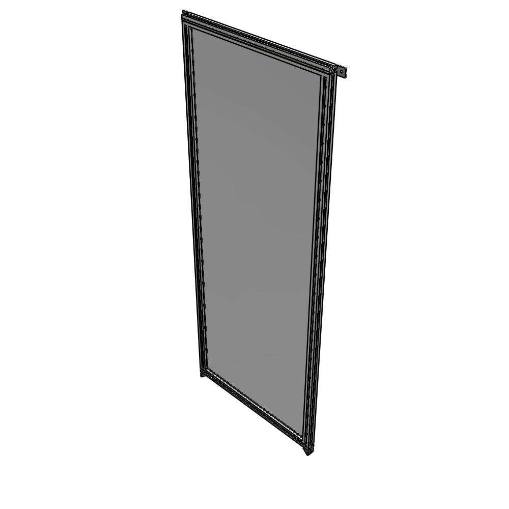 A4-2400-0900-0150-TYPZK SINGLE PANEL-NO LEGS WITH TIE PLATES AND ANGLE 2400MM X 900MM  1/4" POLYCARBONATE, AS A KIT