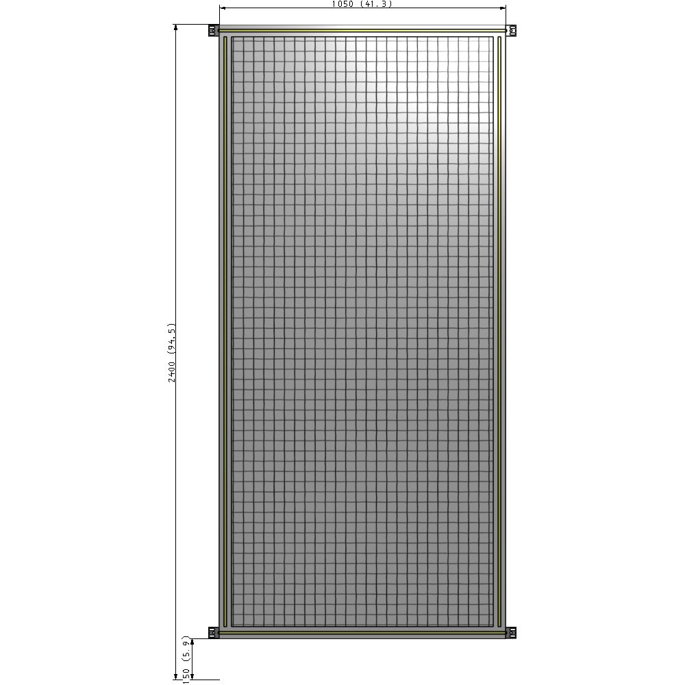 A4-2400-1050-0150-HYMZK SINGLE PANEL-NO LEGS WITH HINGES 2400MM X 1050MM  1" MESH, AS A KIT