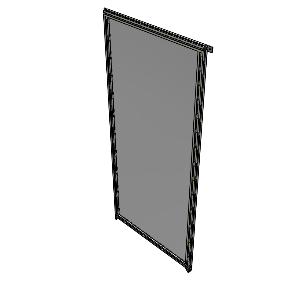 A4-2400-1050-0150-TYPZA SINGLE PANEL-NO LEGS WITH TIE PLATES AND ANGLE 2400MM X 1050MM  1/4" POLYCARBONATE, ASSEMBLED