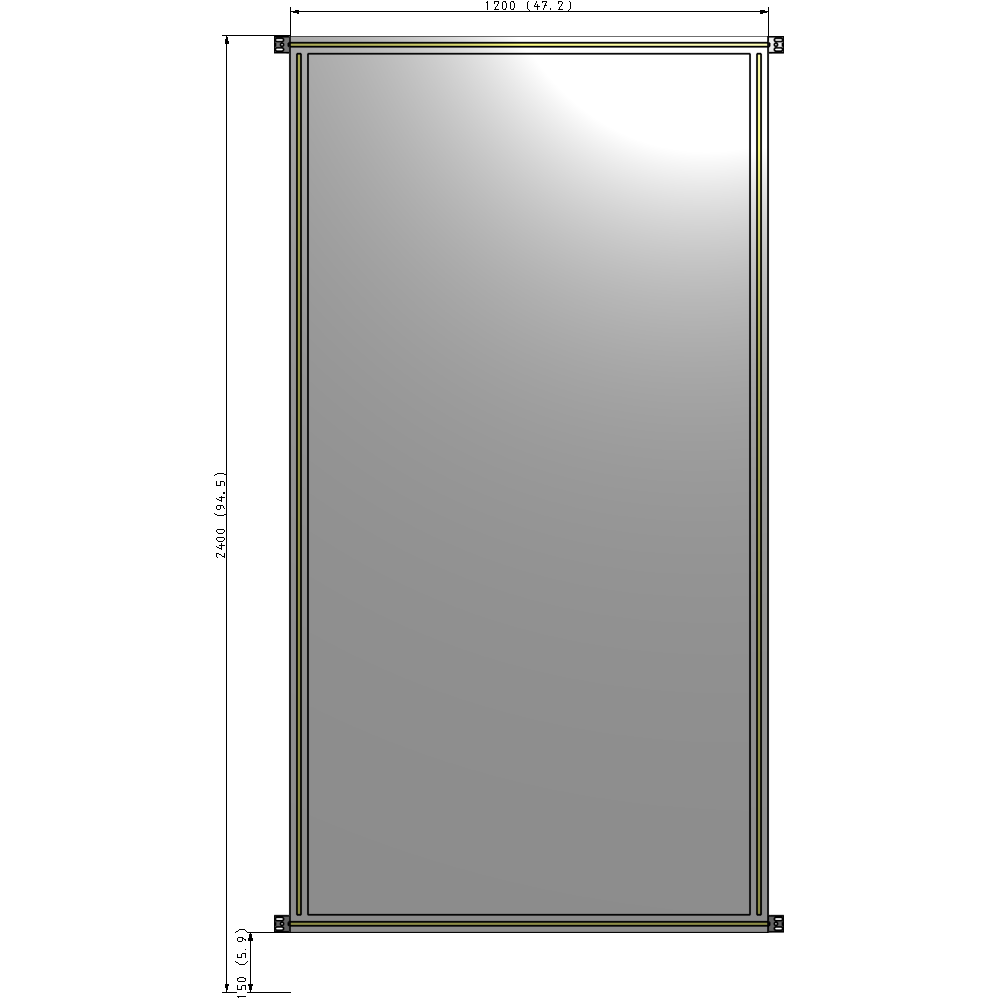 A4-2400-1200-0150-HYPZA SINGLE PANEL-NO LEGS WITH HINGES 2400MM X 1200MM  1/4" POLYCARBONATE, FULLY ASSEMBLED