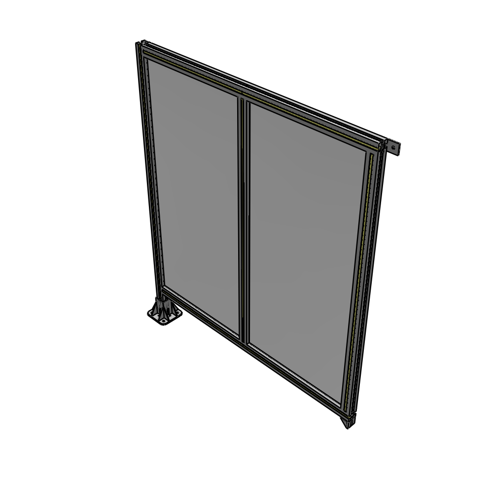 B1-1400-1200-0150-TYPFA DOUBLE PANEL-LEG ON LEFT, TIE PLATE AND ANGLE ON RIGHT 1400MM X 1200MM  1/4" POLYCARB, ASSEMBLED