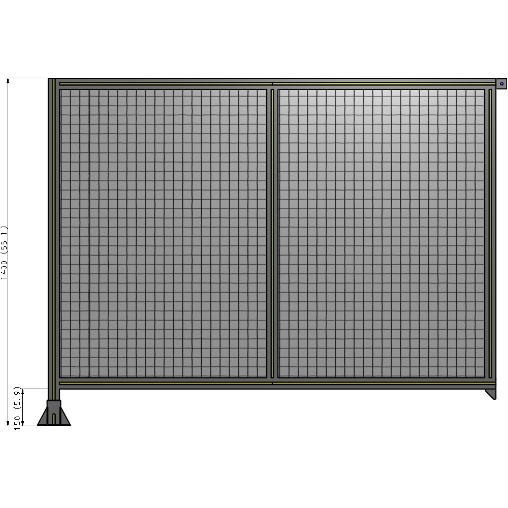 B1-1400-1800-0150-TYMFK DOUBLE PANEL-LEG ON LEFT, TIE PLATE AND ANGLE ON RIGHT 1400MM X 1800MM  1" MESH, AS A KIT