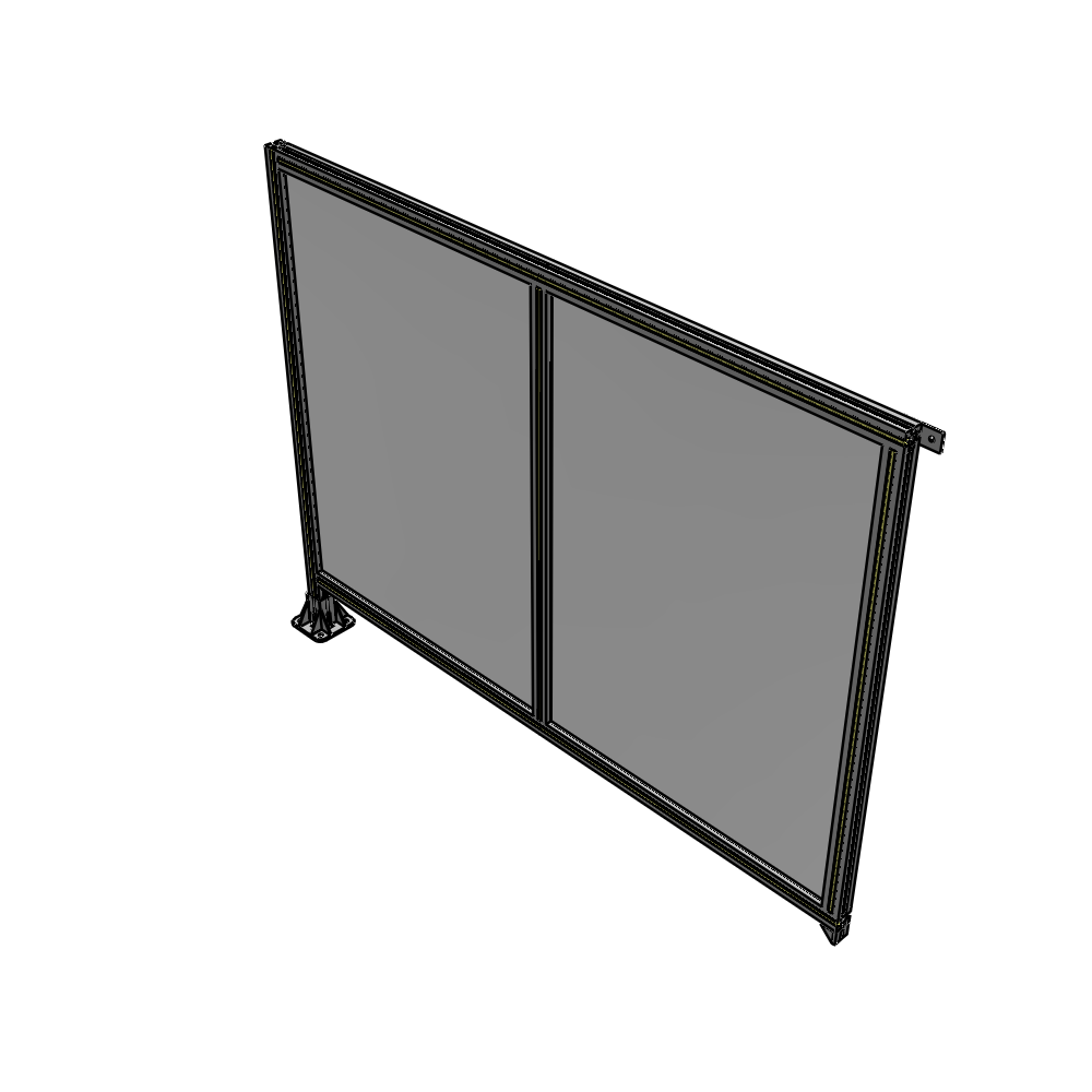B1-1400-1800-0150-TYPFA DOUBLE PANEL-LEG ON LEFT, TIE PLATE AND ANGLE ON RIGHT 1400MM X 1800MM  1/4" POLYCARB, ASSEMBLED