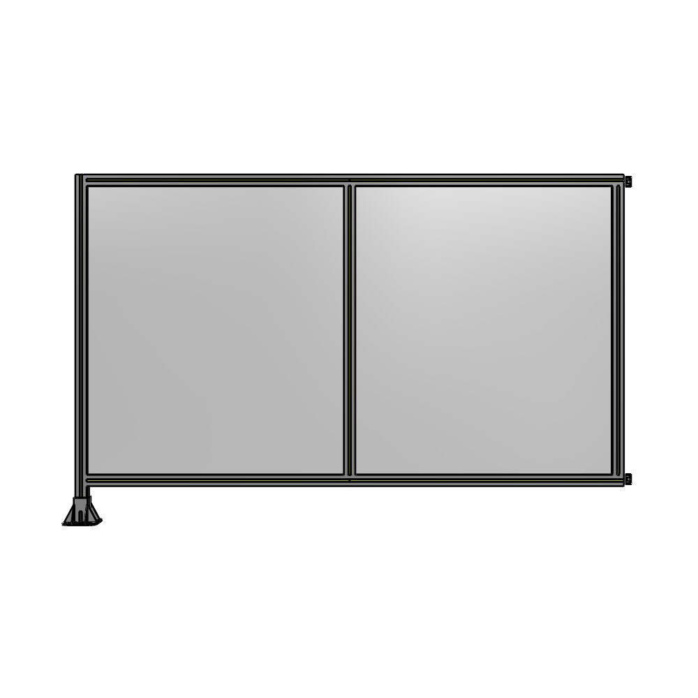 B1-1400-2200-0150-HYPFA DOUBLE PANEL-LEG ON LEFT, HINGE ON RIGHT 1400MM X 2200MM  1/4" POLYCARB, ASSEMBLED
