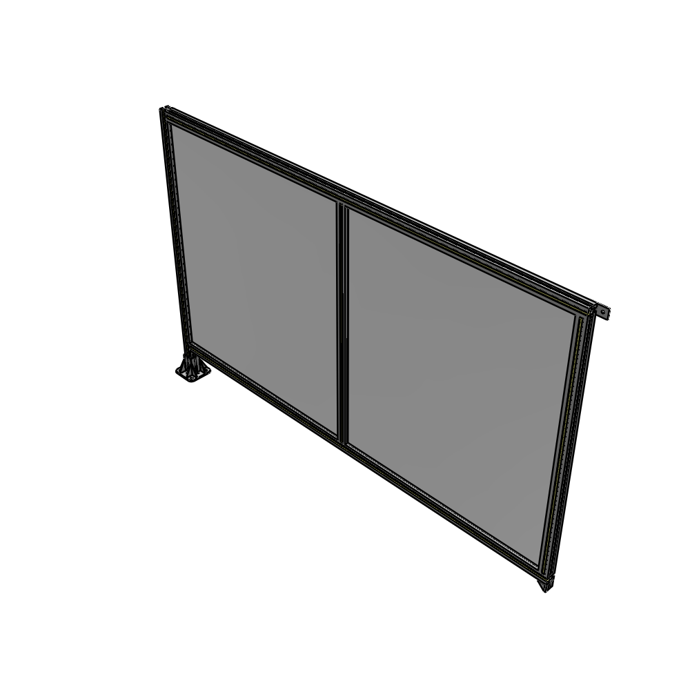B1-1400-2200-0150-TYPFA DOUBLE PANEL-LEG ON LEFT, TIE PLATE AND ANGLE ON RIGHT 1400MM X 2200MM  1/4" POLYCARBONATE, AS A KIT
