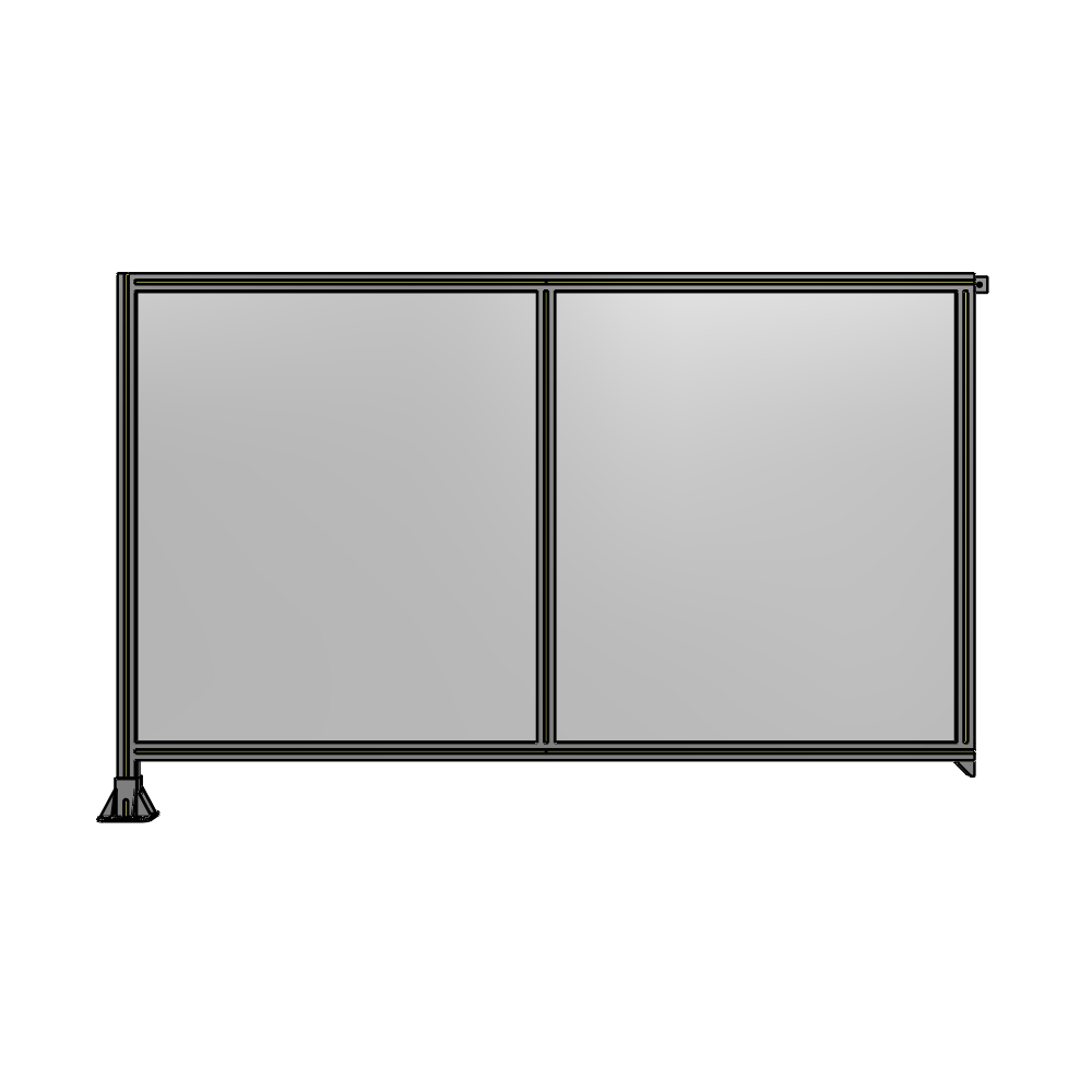B1-1400-2200-0150-TYPFK DOUBLE PANEL-LEG ON LEFT, TIE PLATE AND ANGLE ON RIGHT 1400MM X 2200MM  1/4" POLYCARB, ASSEMBLED