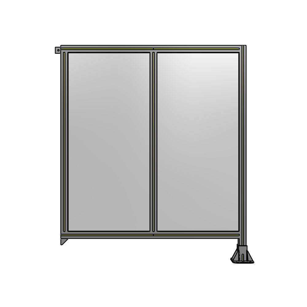 B2-1400-1200-0150-TYPFK DOUBLE PANEL-LEG ON RIGHT, TIE PLATE AND ANGLE ON LEFT 1400MM X 1200MM  1/4" POLYCARBONATE, AS A KIT