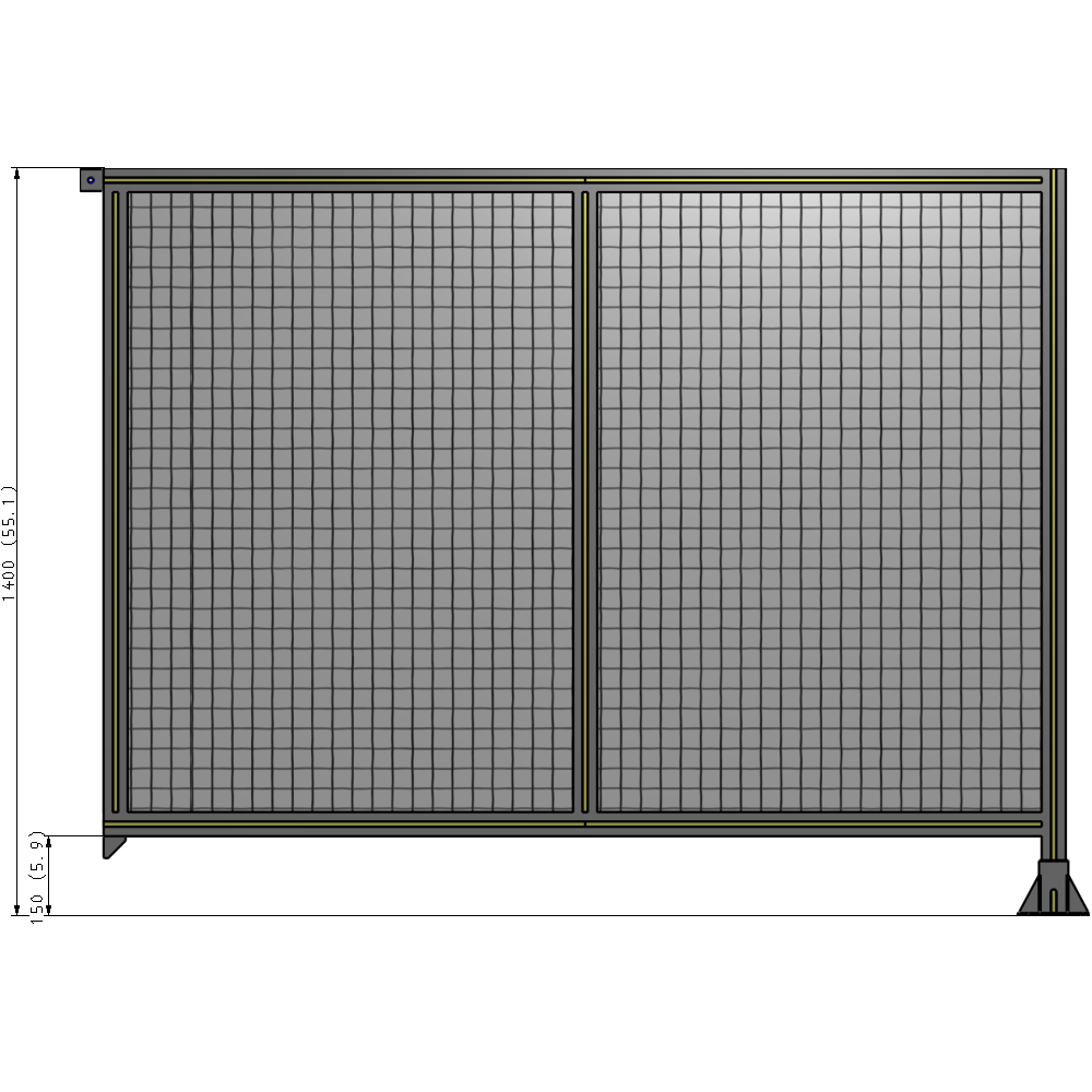 B2-1400-1800-0150-TYMFK DOUBLE PANEL-LEG ON RIGHT, TIE PLATE AND ANGLE ON LEFT 1400MM X 1800MM  1" MESH, AS A KIT