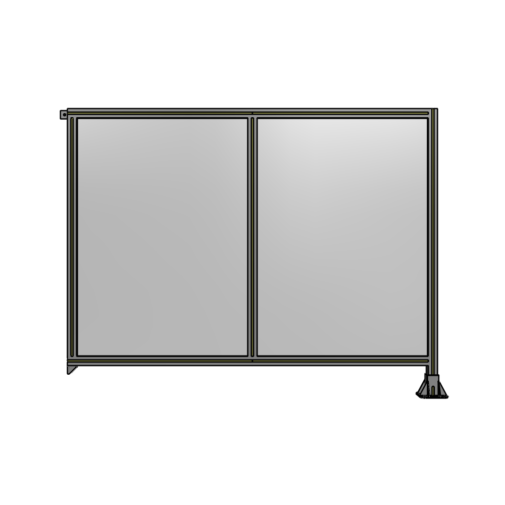B2-1400-1800-0150-TYPFA DOUBLE PANEL-LEG ON RIGHT, TIE PLATE AND ANGLE ON LEFT 1400MM X 1800MM  1/4" POLYCARB, ASSEMBLED