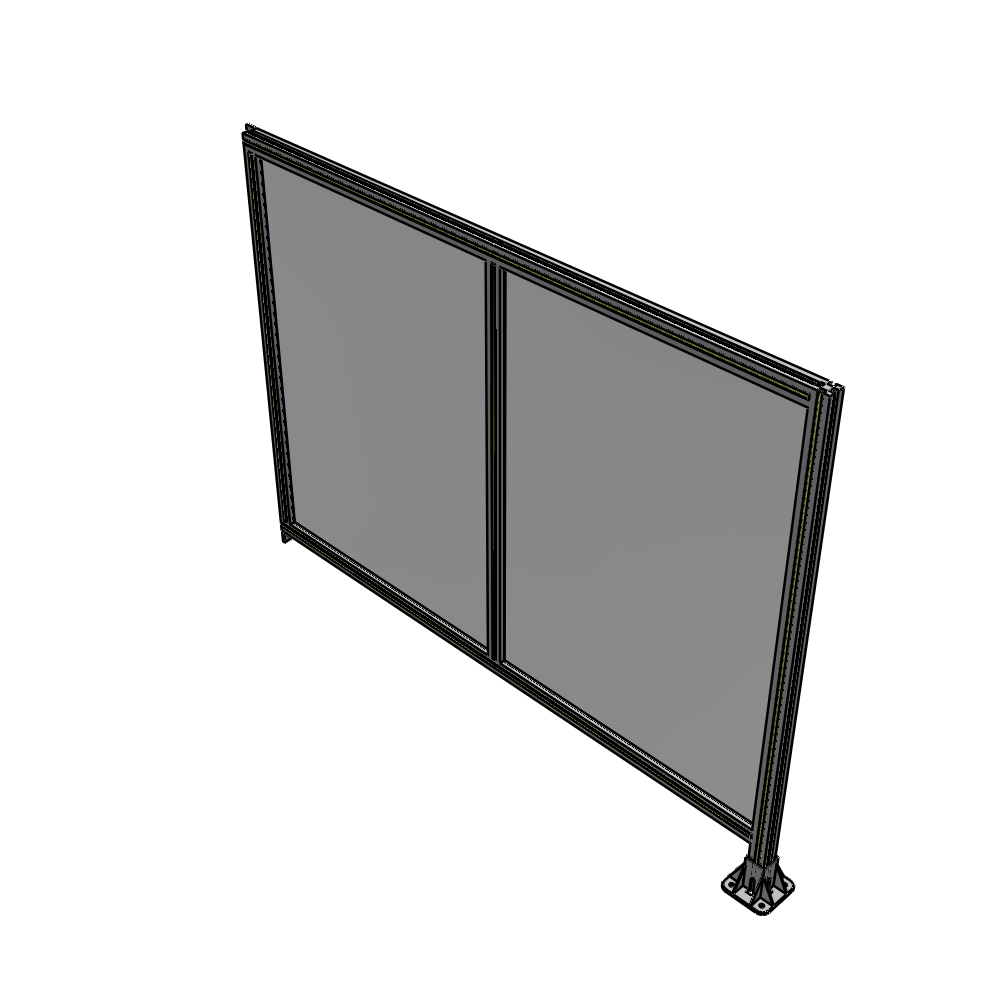 B2-1400-1800-0150-TYPFA DOUBLE PANEL-LEG ON RIGHT, TIE PLATE AND ANGLE ON LEFT 1400MM X 1800MM  1/4" POLYCARB, ASSEMBLED