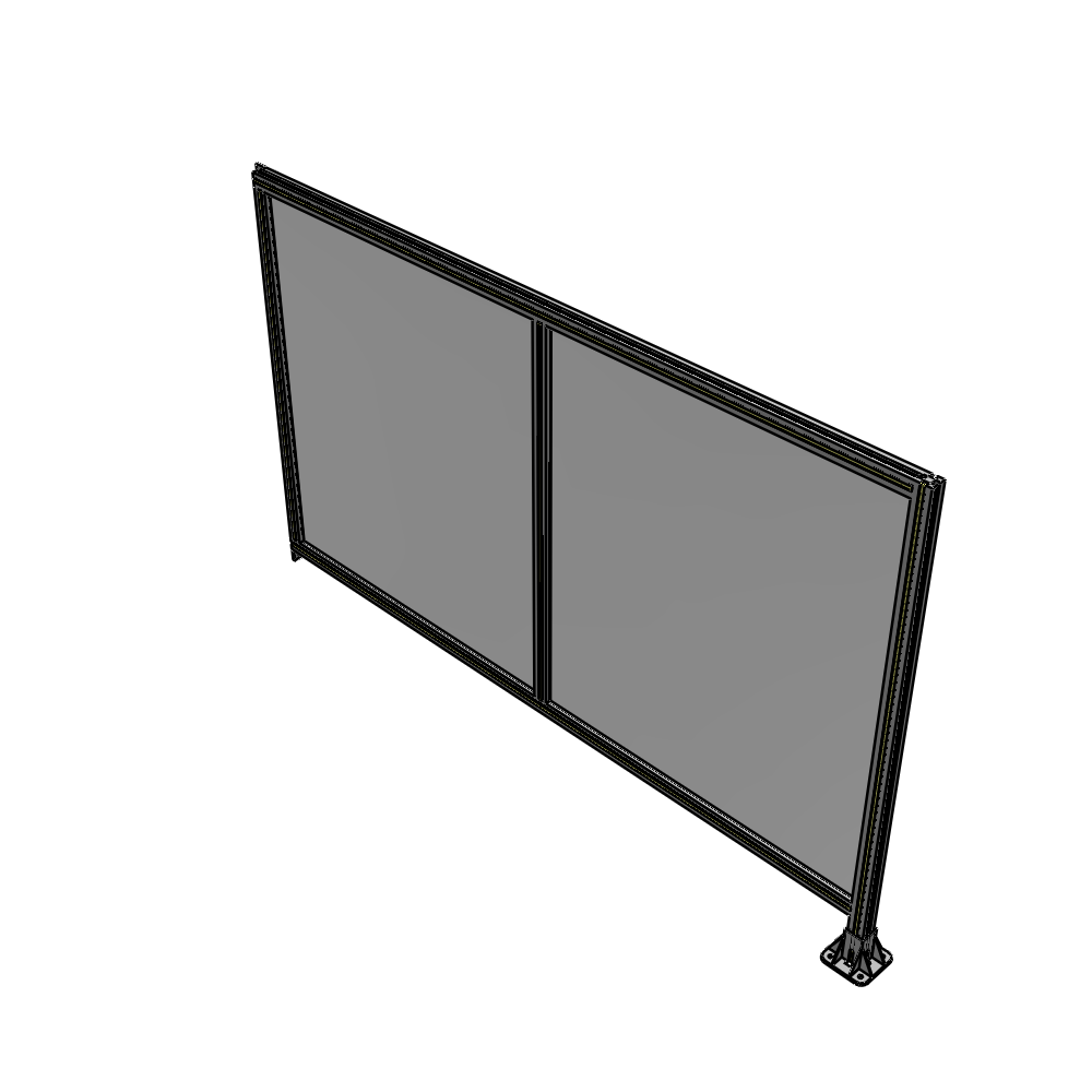 B2-1400-2200-0150-TYPFK DOUBLE PANEL-LEG ON RIGHT, TIE PLATE AND ANGLE ON LEFT 1400MM X 2200MM  1/4" POLYCARB, ASSEMBLED