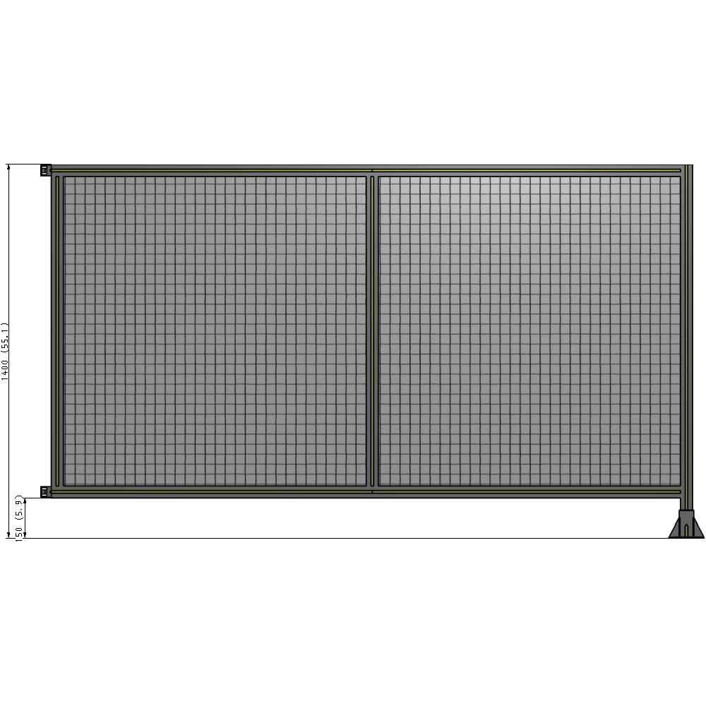 B2-1400-2400-0150-HYMFK DOUBLE PANEL-LEG ON RIGHT, HINGE ON LEFT 1400MM X 2400MM  1" MESH, FULLY ASSEMBLED