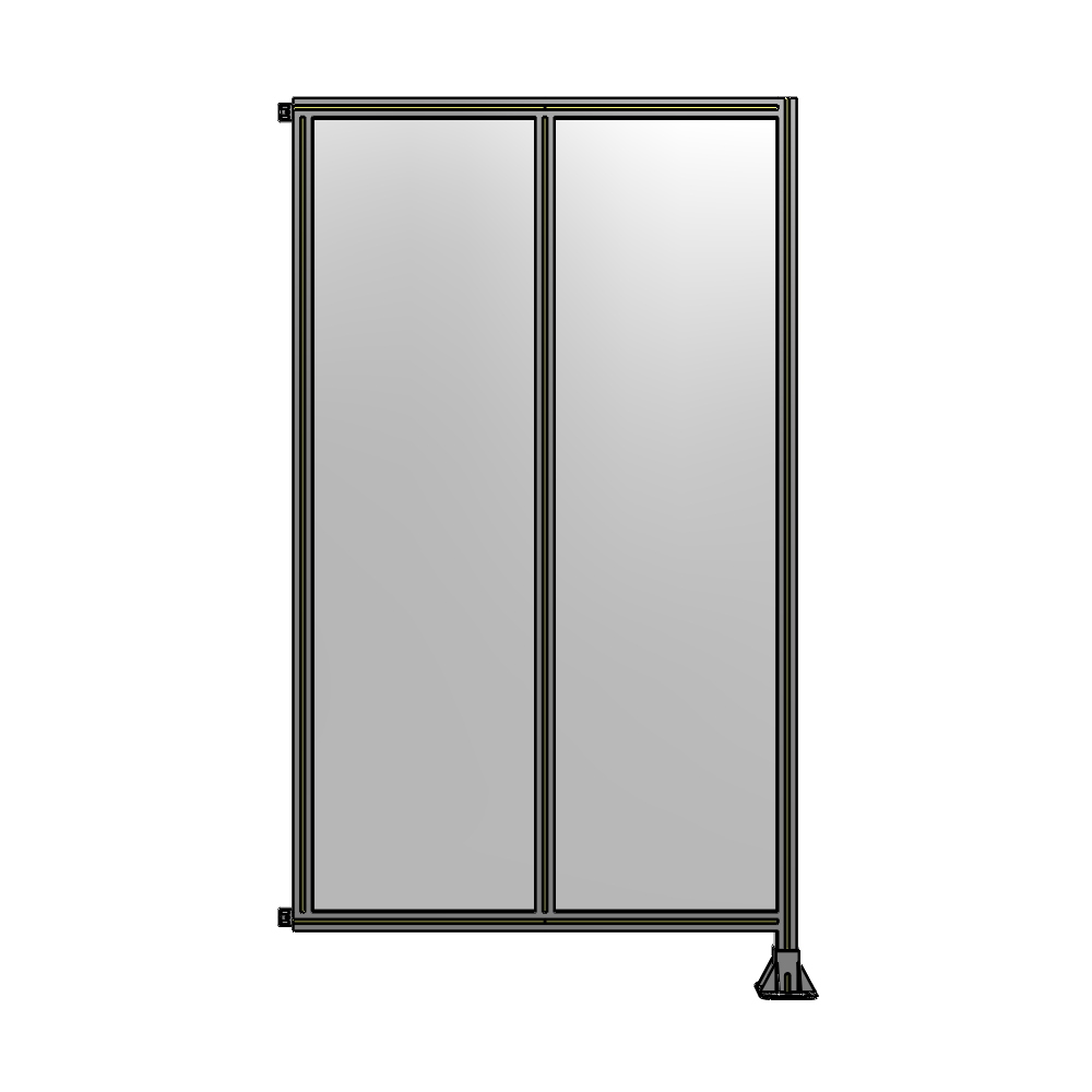 B2-2135-1200-0150-HYPFK DOUBLE PANEL-LEG ON RIGHT, HINGE ON LEFT 2135MM X 1200MM  1/4" POLYCARB, ASSEMBLED