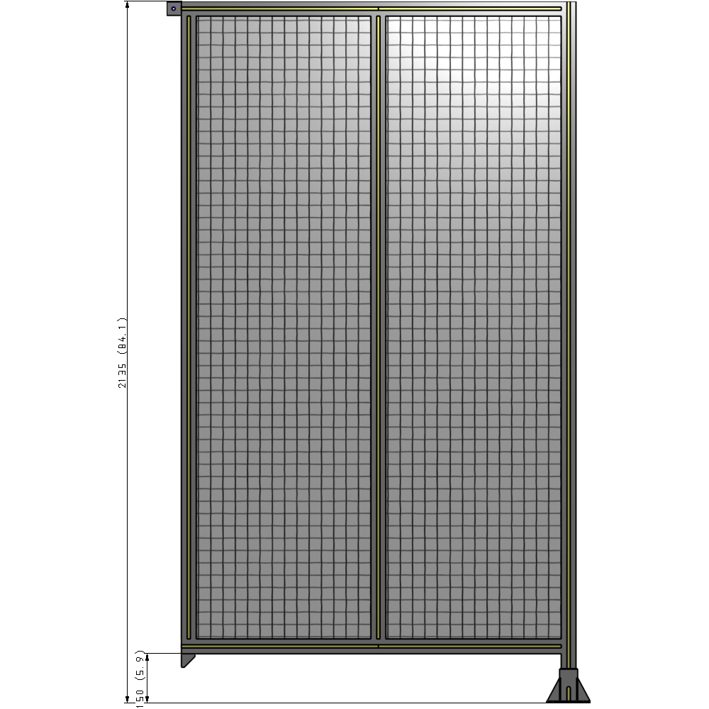 B2-2135-1200-0150-TYMFA DOUBLE PANEL-LEG ON RIGHT, TIE PLATE AND ANGLE ON LEFT 2135MM X 1200MM  1" MESH, AS A KIT
