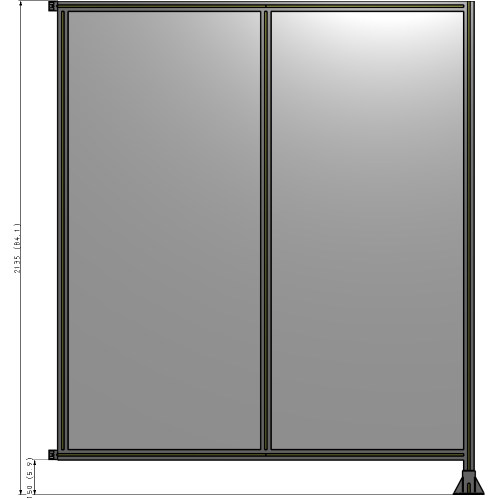 B2-2135-1800-0150-HYPFA DOUBLE PANEL-LEG ON RIGHT, HINGE ON LEFT 2135MM X 1800MM  1/4" POLYCARBONATE, AS A KIT