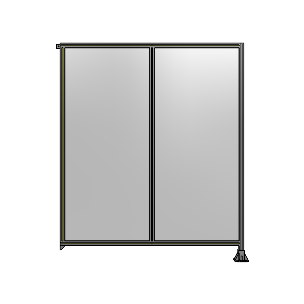 B2-2135-1800-0150-TYPFK DOUBLE PANEL-LEG ON RIGHT, TIE PLATE AND ANGLE ON LEFT 2135MM X 1800MM  1/4" POLYCARB, ASSEMBLED