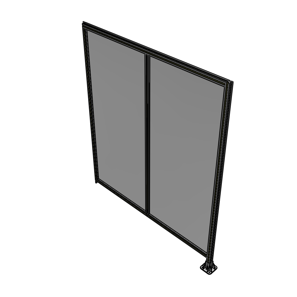 B2-2135-1800-0150-TYPFK DOUBLE PANEL-LEG ON RIGHT, TIE PLATE AND ANGLE ON LEFT 2135MM X 1800MM  1/4" POLYCARB, ASSEMBLED