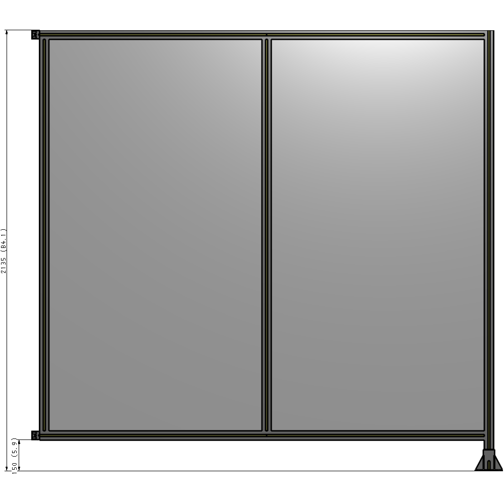 B2-2135-2200-0150-HYPFK DOUBLE PANEL-LEG ON RIGHT, HINGE ON LEFT 2135MM X  2200MM  1/4" POLYCARBONATE, AS A KIT
