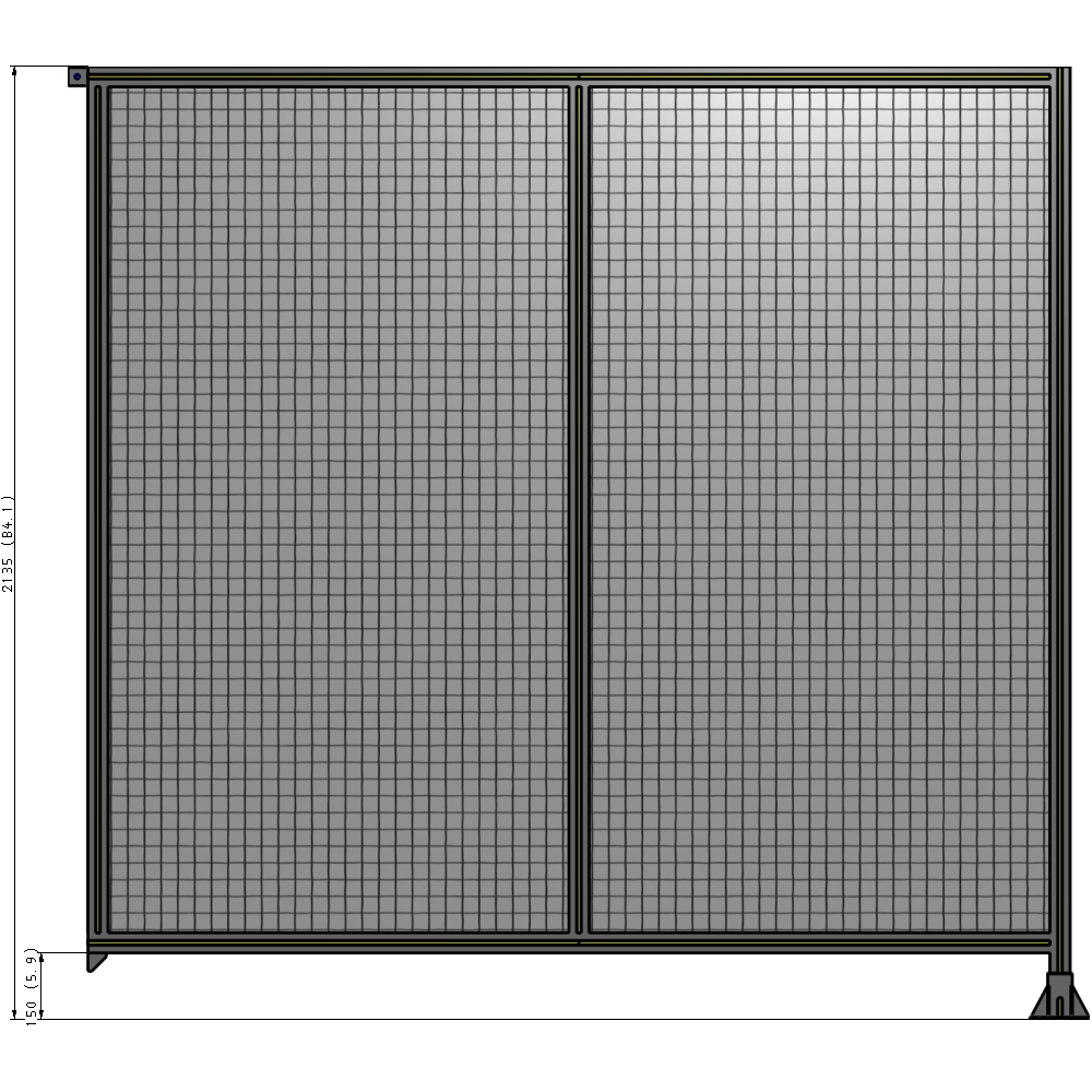 B2-2135-2200-0150-TYMFK DOUBLE PANEL-LEG ON RIGHT, TIE PLATE AND ANGLE ON LEFT 2135MM X  2200MM  1" MESH, AS A KIT