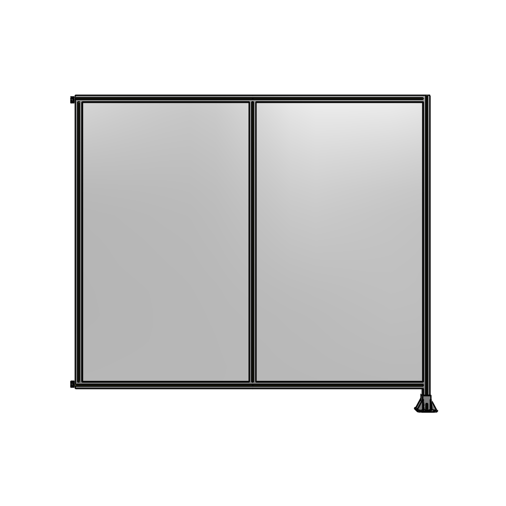 B2-2135-2400-0150-HYPFA DOUBLE PANEL-LEG ON RIGHT, HINGE ON LEFT 2135MM X 2400MM  1/4" POLYCARB, ASSEMBLED