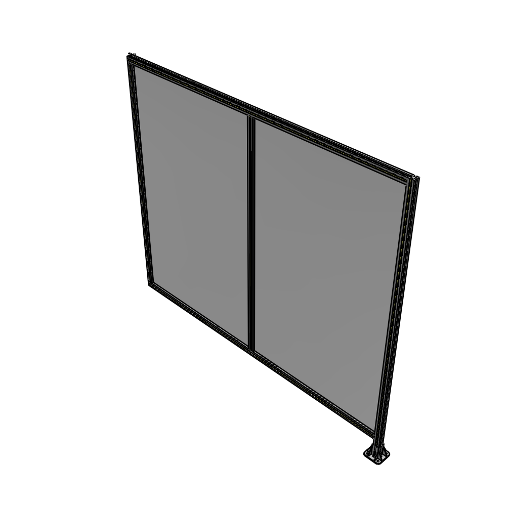 B2-2135-2400-0150-HYPFA DOUBLE PANEL-LEG ON RIGHT, HINGE ON LEFT 2135MM X 2400MM  1/4" POLYCARB, ASSEMBLED
