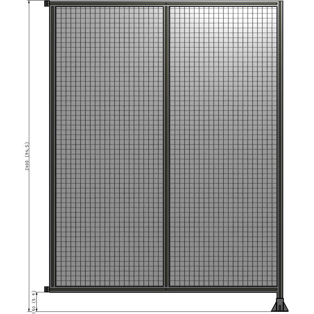 B2-2400-1800-0150-HYMFA DOUBLE PANEL-LEG ON RIGHT, HINGE ON LEFT 2400MM X 1800MM  1" MESH, AS A KIT