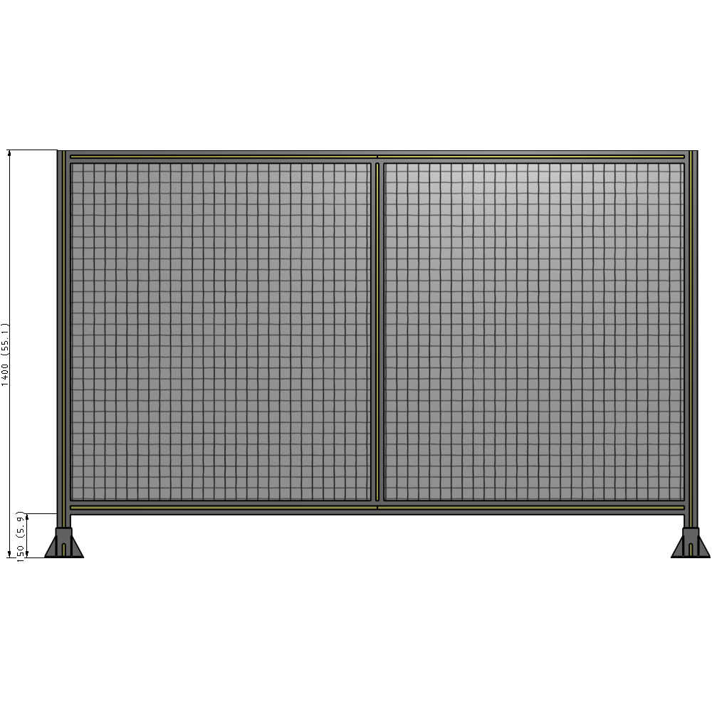 B3-1400-2200-0150-ZYMFK DOUBLE PANEL-LEG ON EACH SIDE 1400MM X 2200MM  1" MESH, AS A KIT