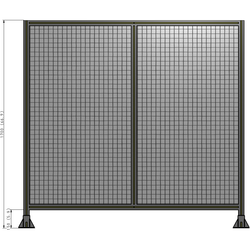 B3-1700-1800-0150-ZYMFA DOUBLE PANEL-LEG ON EACH SIDE  1700MM X 1800MM  1" MESH, AS A KIT