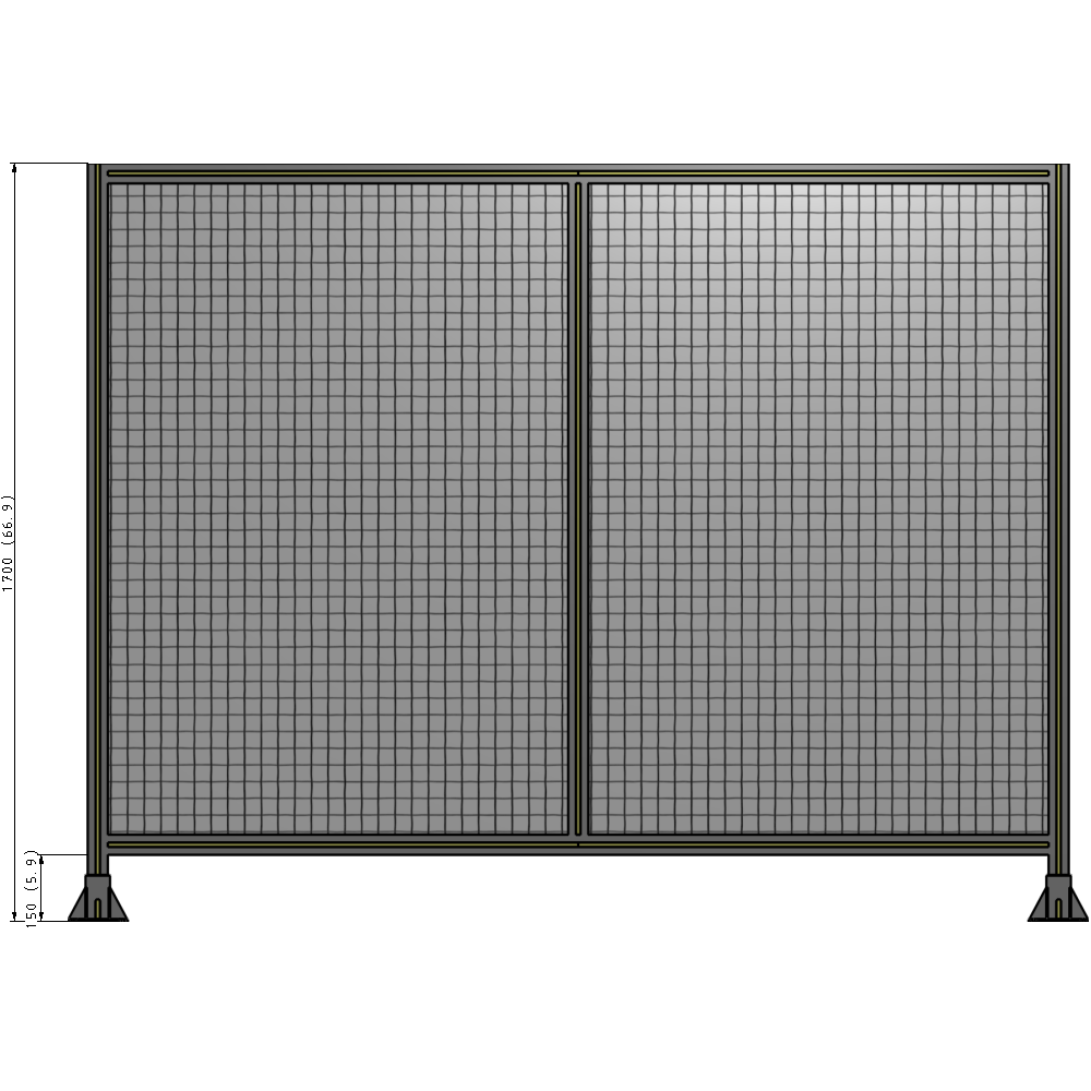 B3-1700-2200-0150-ZYMFA DOUBLE PANEL-LEG ON EACH SIDE  1700MM X 2200MM  1" MESH, AS A KIT
