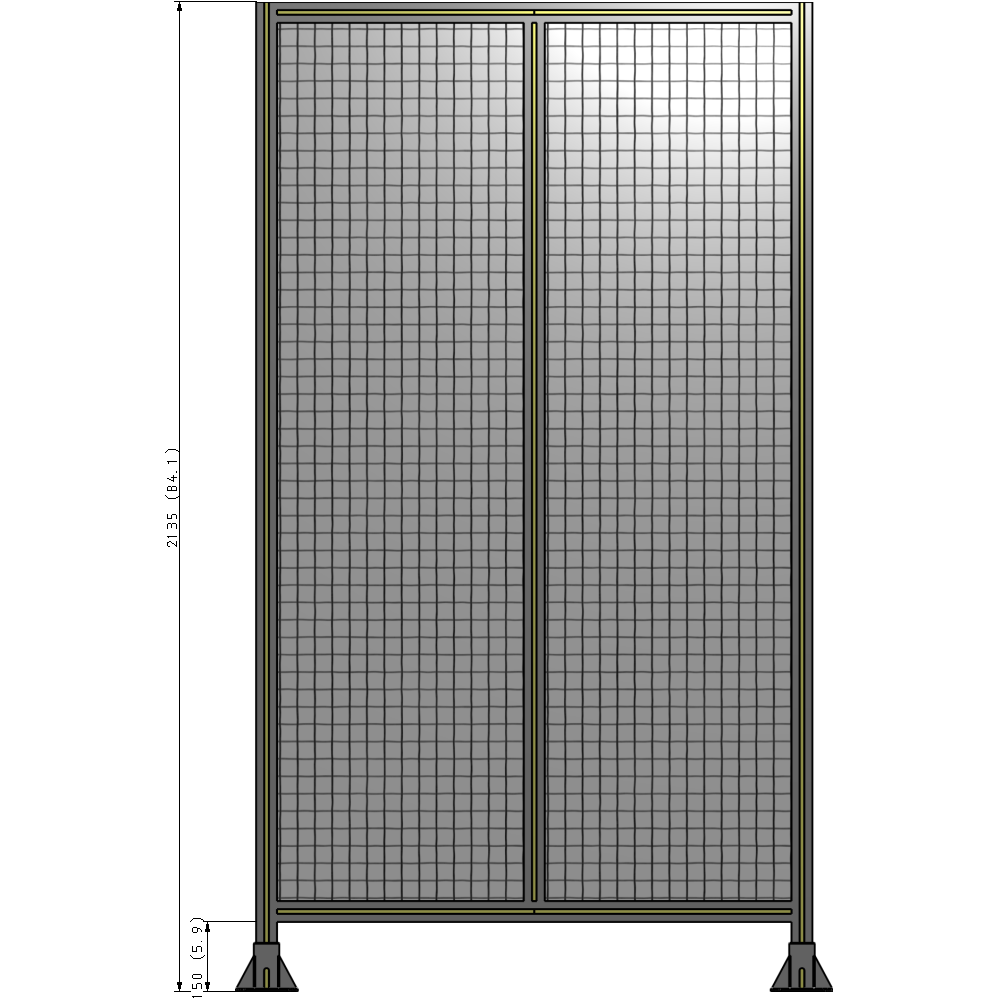 B3-2135-1200-0150-ZYMFA DOUBLE PANEL-LEG ON EACH SIDE  2135MM X 1200MM  1" MESH, AS A KIT