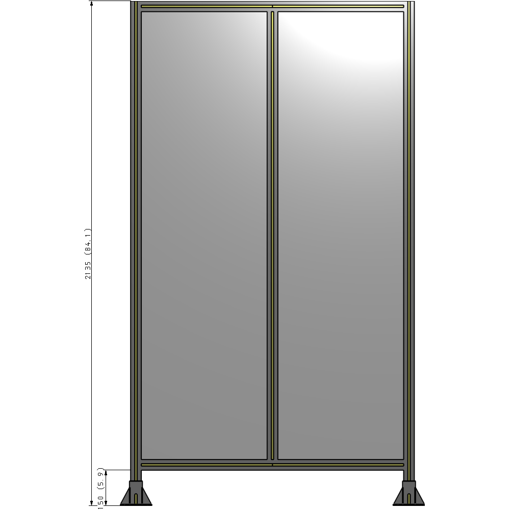 B3-2135-1200-0150-ZYPFA DOUBLE PANEL-LEG ON EACH SIDE  2135MM X 1200MM  1/4" POLYCARBONATE, AS A KIT