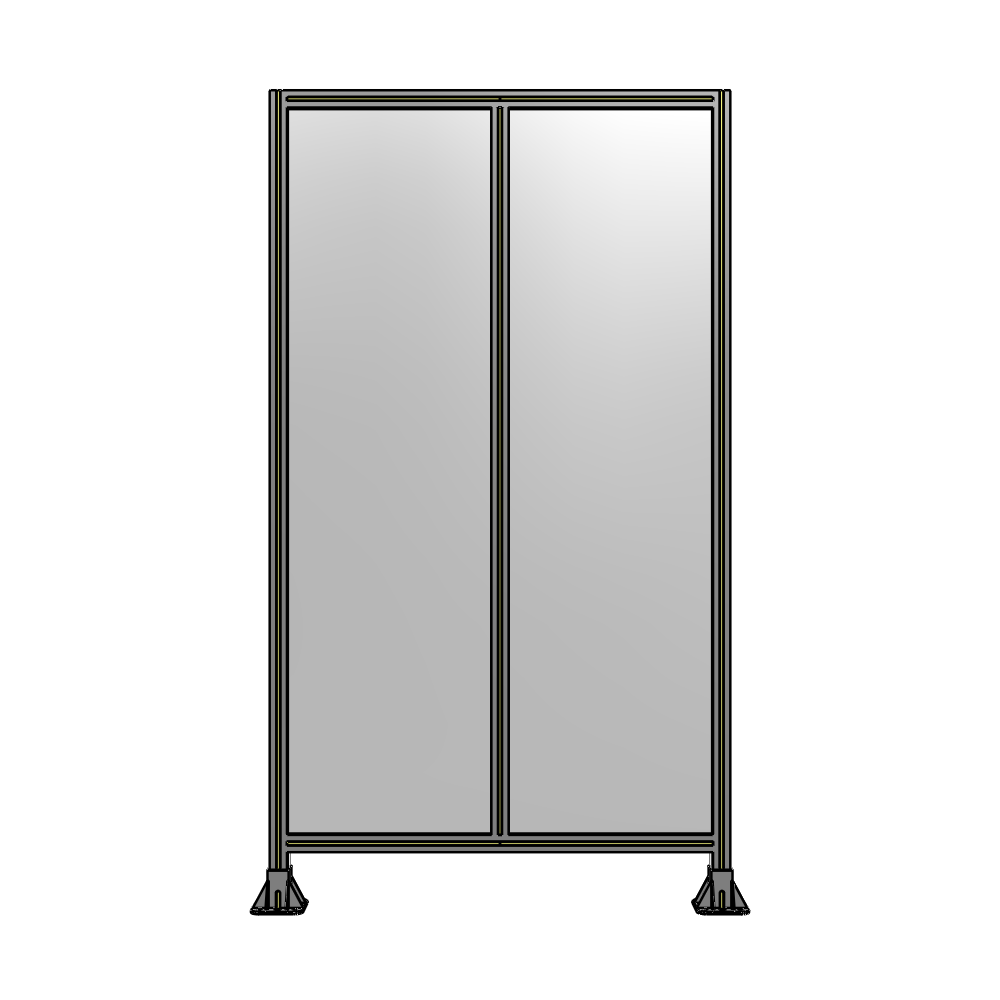B3-2135-1200-0150-ZYPFK DOUBLE PANEL-LEG ON EACH SIDE 2135MM X 1200MM  1/4" POLYCARBONATE, FULLY ASSEMBLED