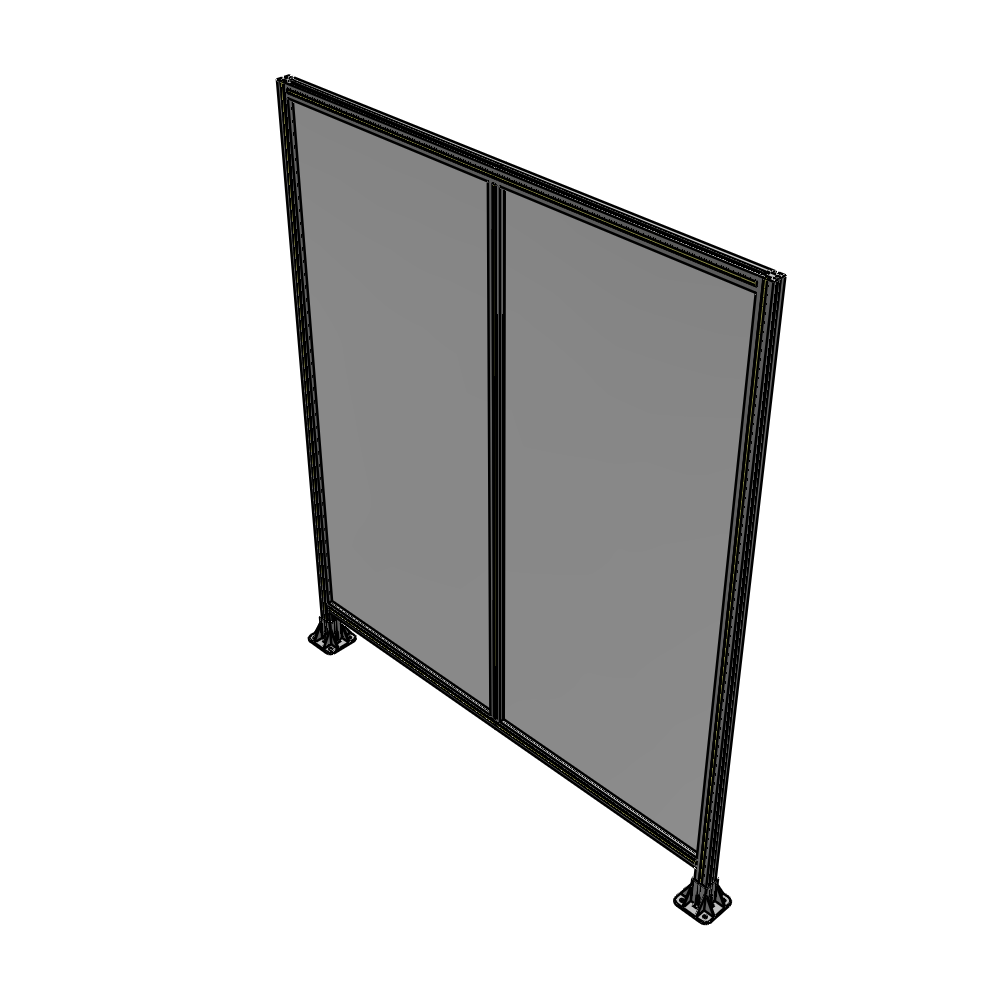 B3-2135-1800-0150-ZYPFA DOUBLE PANEL-LEG ON EACH SIDE  2135MM X 1800MM  1/4" POLYCARBONATE, FULLY ASSEMBLED