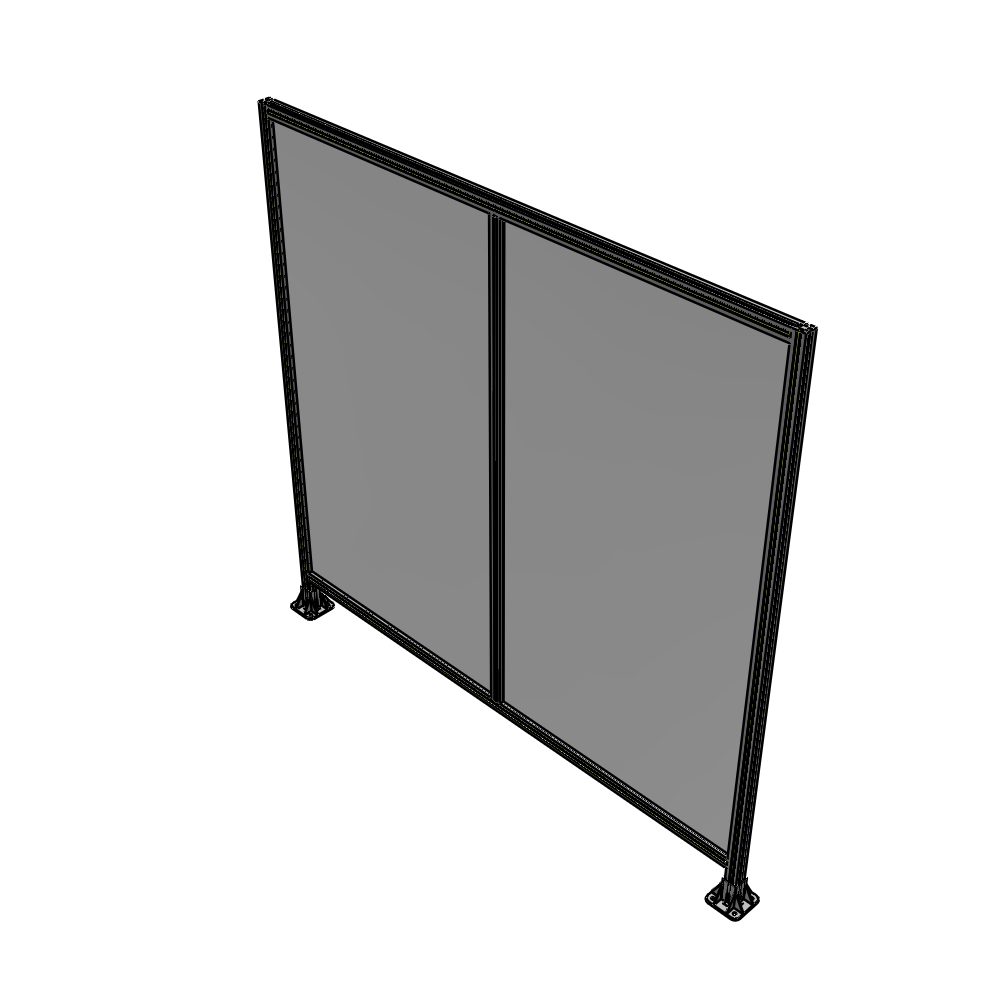 B3-2135-2200-0150-ZYPFA DOUBLE PANEL-LEG ON EACH SIDE  2135MM X 2200MM  1/4" POLYCARBONATE, FULLY ASSEMBLED