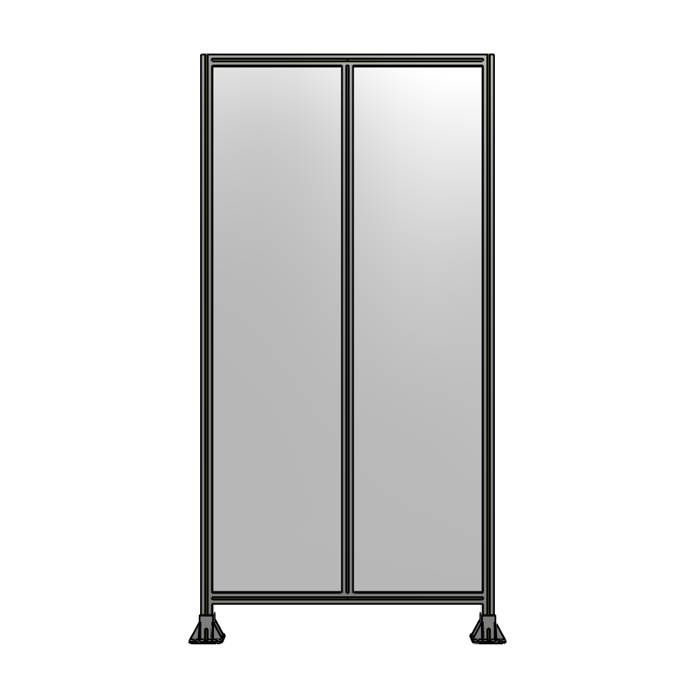 B3-2400-1200-0150-ZYPFA DOUBLE PANEL-LEG ON EACH SIDE  2400MM X 1200MM  1/4" POLYCARBONATE, FULLY ASSEMBLED