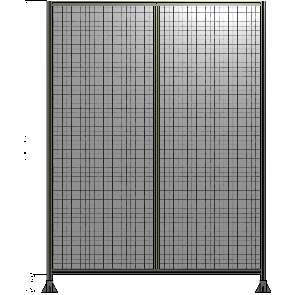 B3-2400-1800-0150-ZYMFA DOUBLE PANEL-LEG ON EACH SIDE  2400MM X 1800MM  1" MESH, FULLY ASSEMBLED